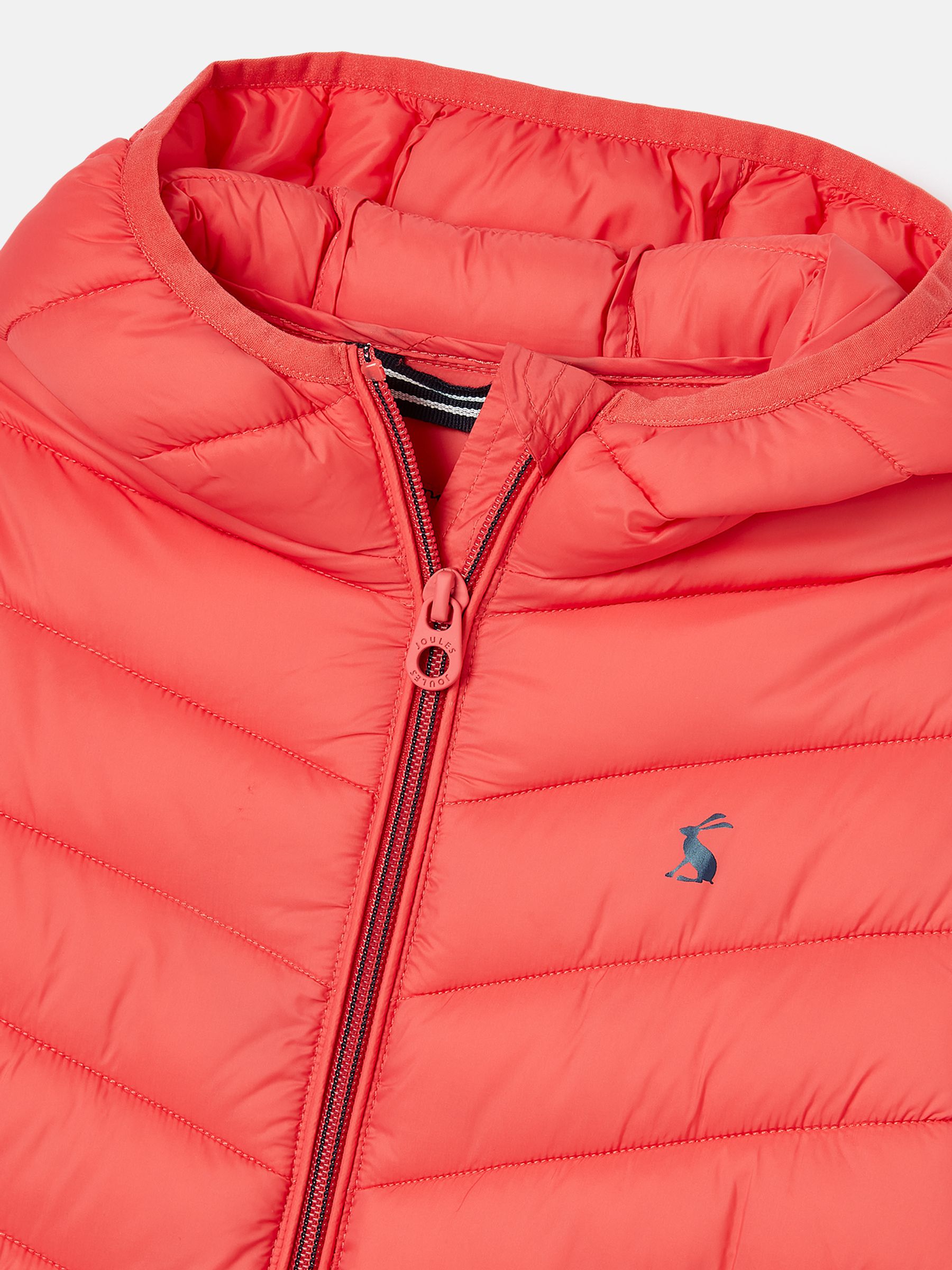 Kinnaird Pink Showerproof Padded Coat with Hood Joules