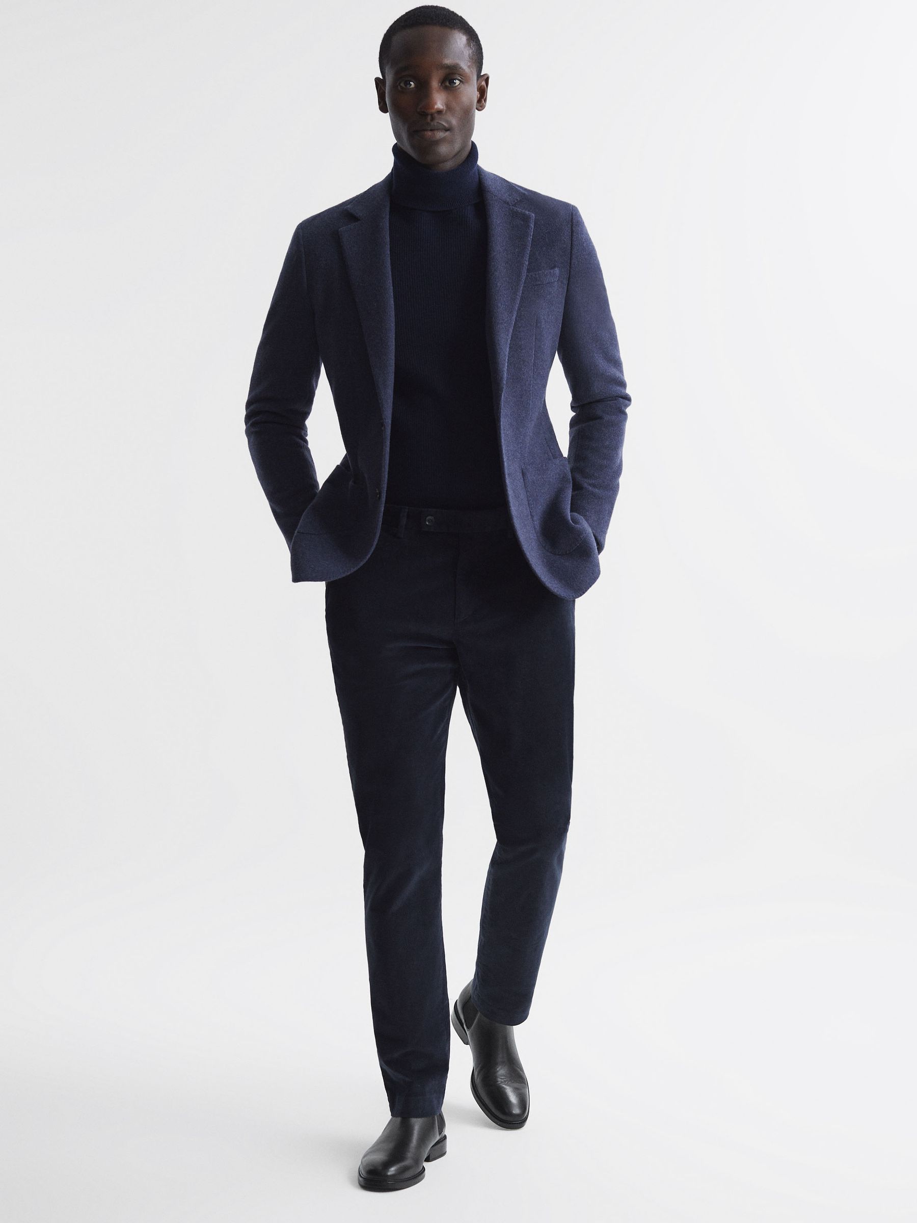 Reiss Leather Chelsea Boots in Black REISS