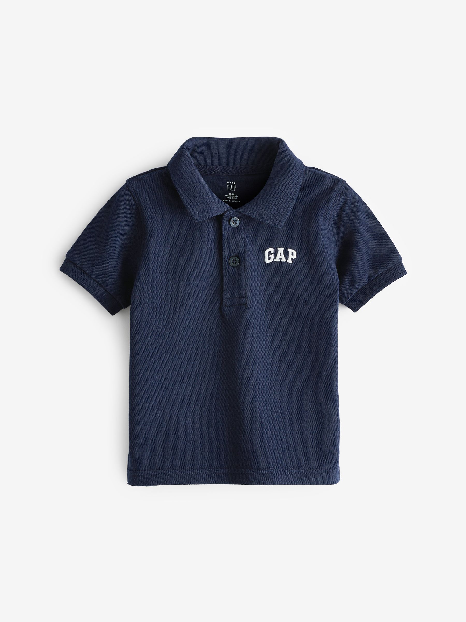 Navy Blue Logo Pique Short Sleeve Polo Shirt Newborn 5yrs