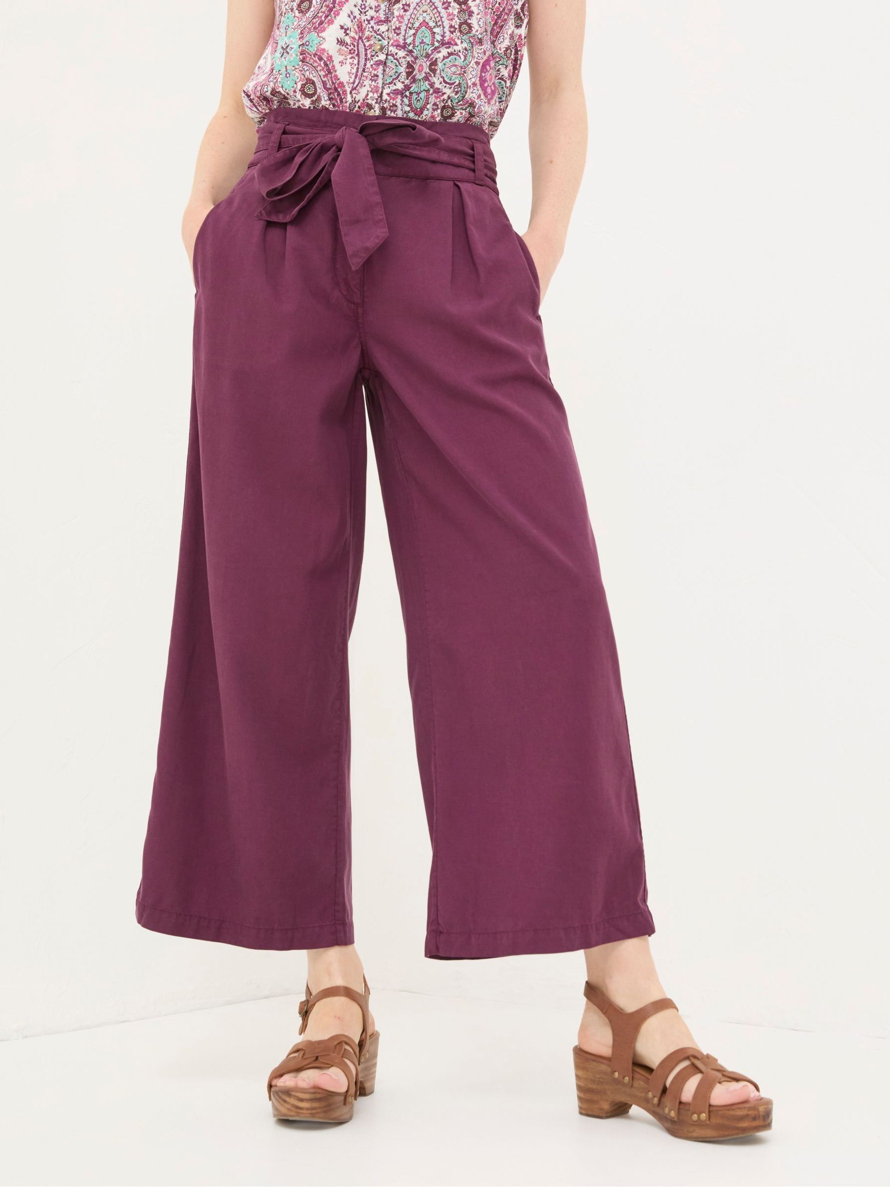 Mina Purple Cropped Trousers | FatFace USA