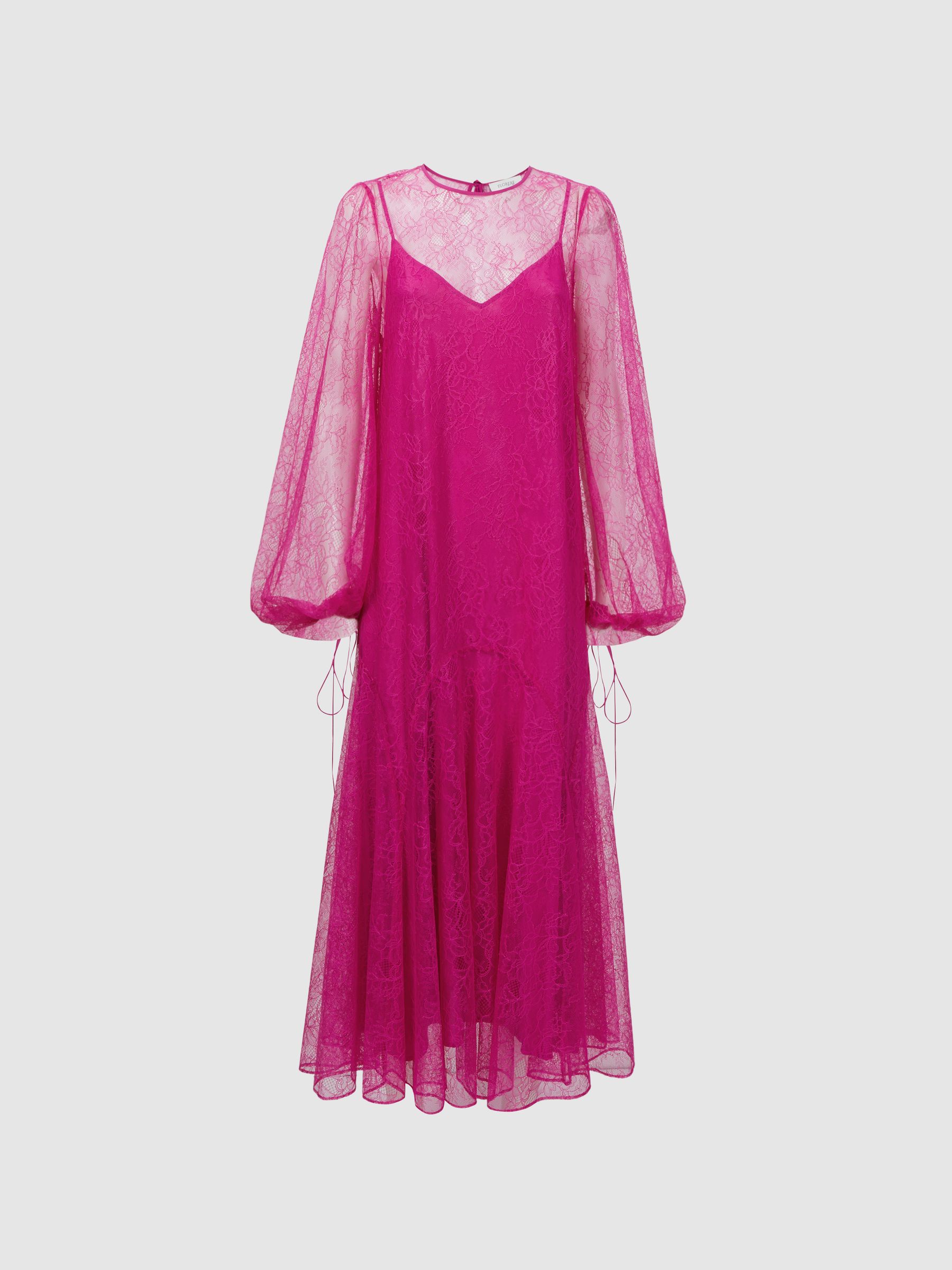 Reiss pink lace dress outlet
