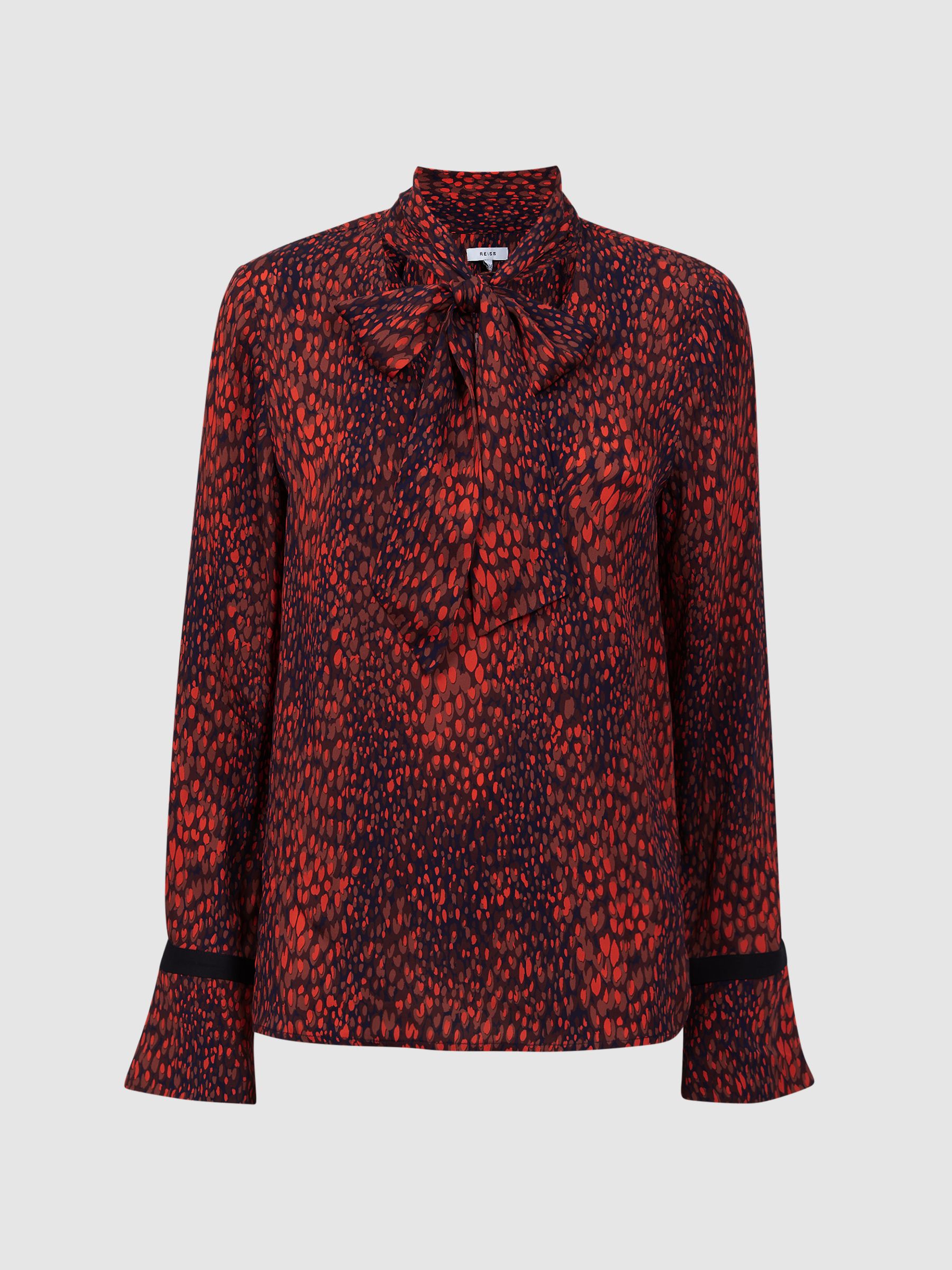 Red animal print blouses cheap