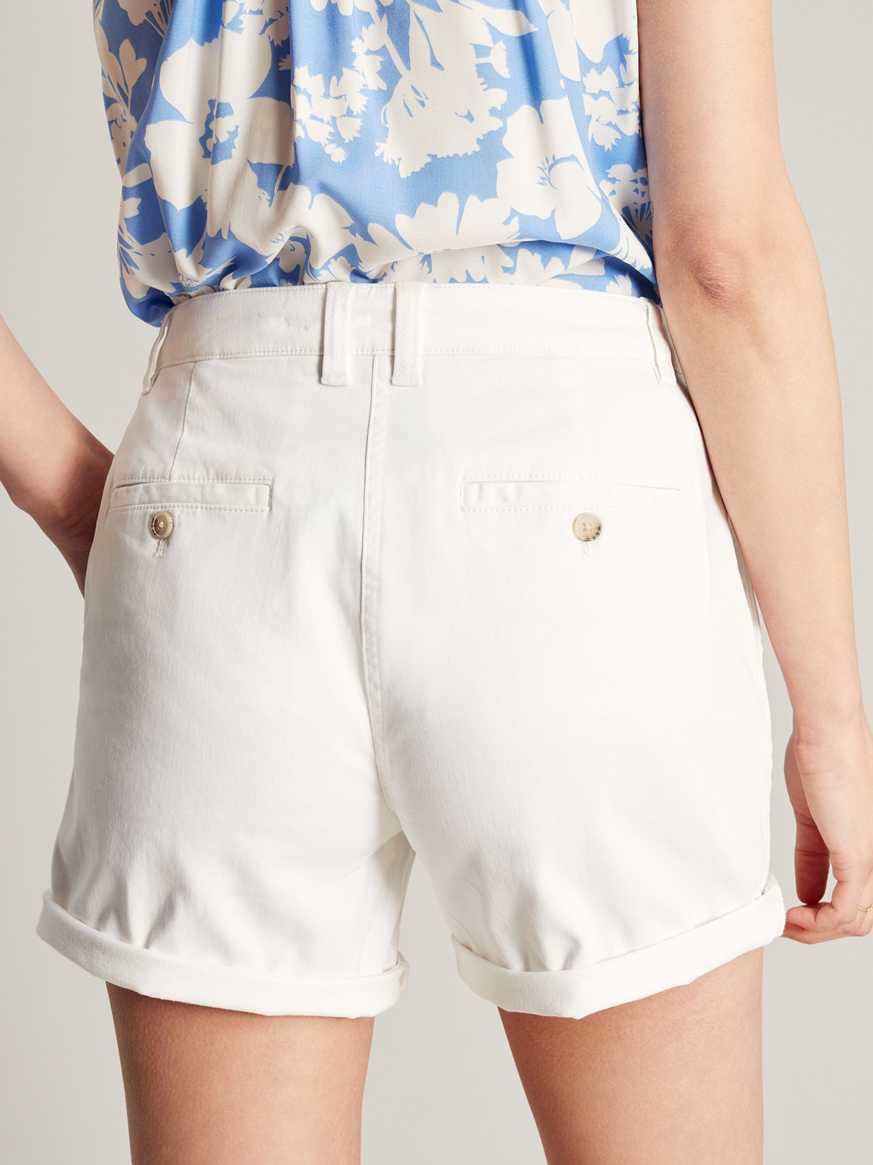 Cruise White Mid Thigh Length Chino Shorts Joules