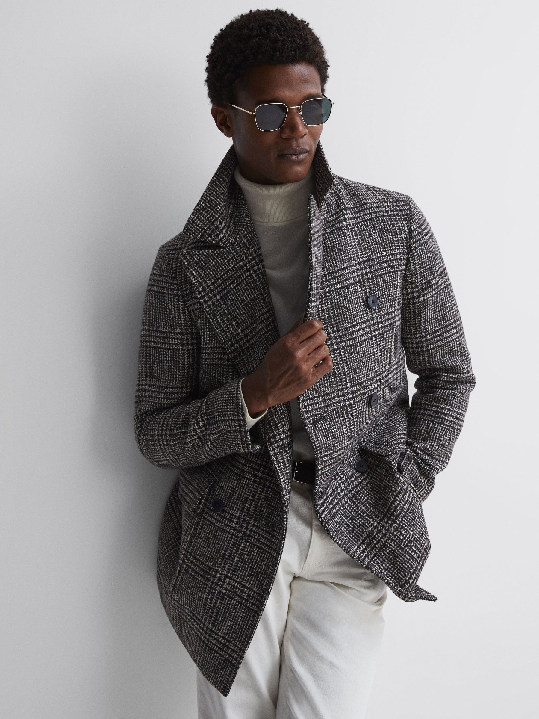 Reiss bentley check coat hot sale