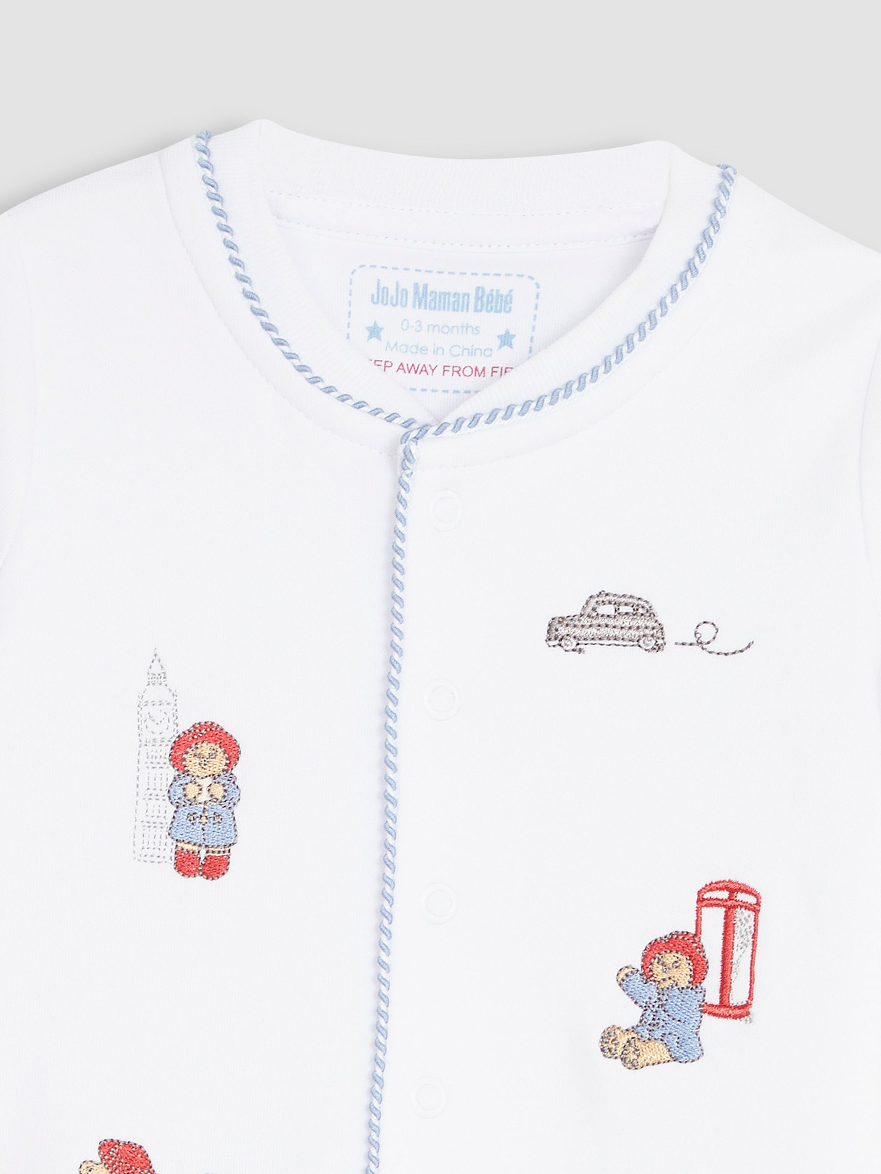 Buy JoJo Maman Bebe White Paddington Embroidered Sleepsuit Hat Set from the JoJo Maman Bebe UK online shop