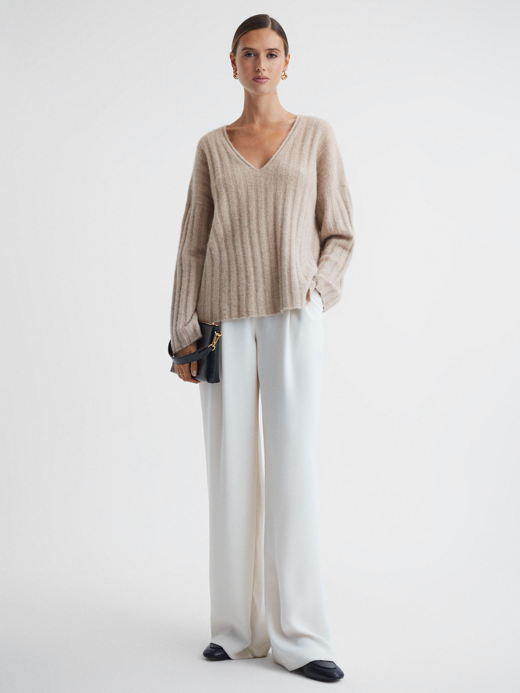 Ribbed Jumper in Nude