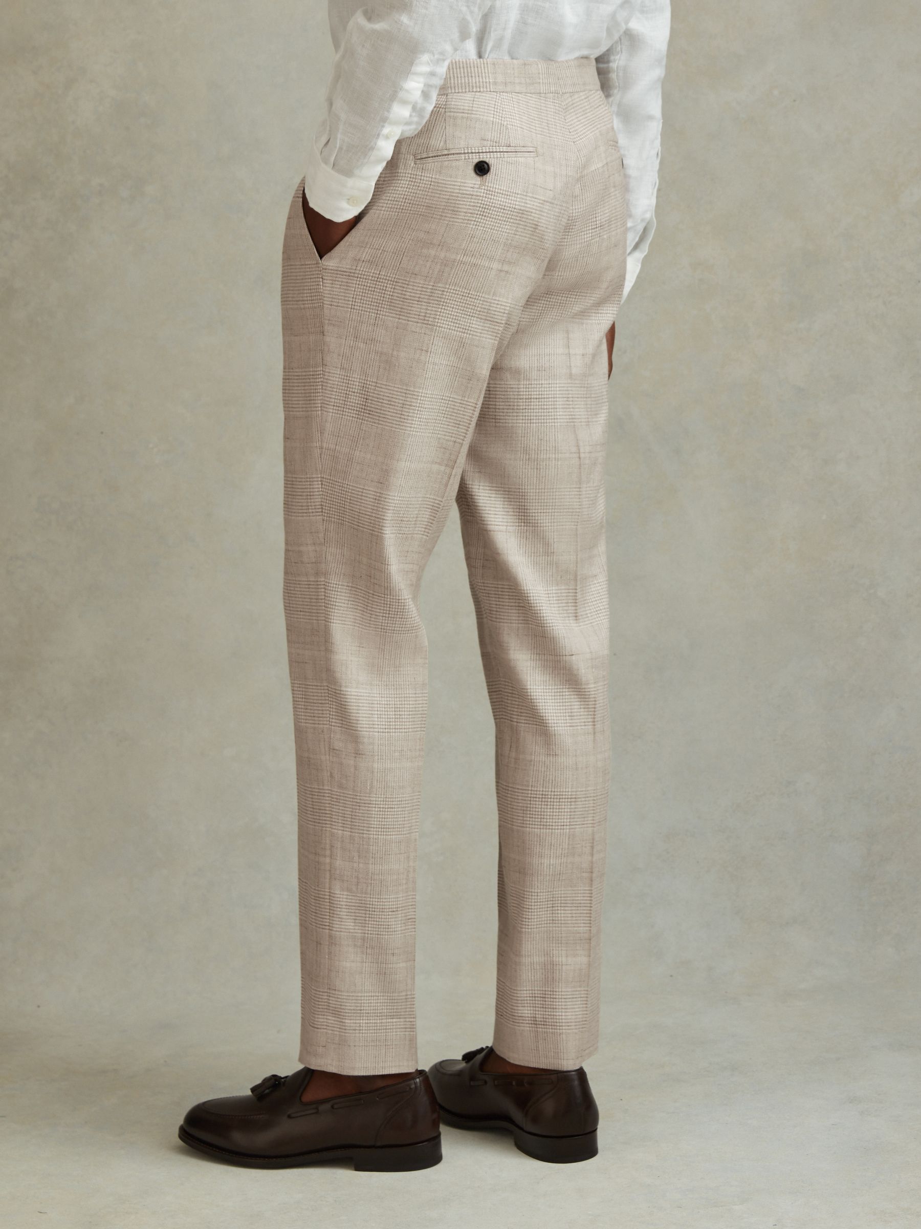 Mens skinny linen trousers online