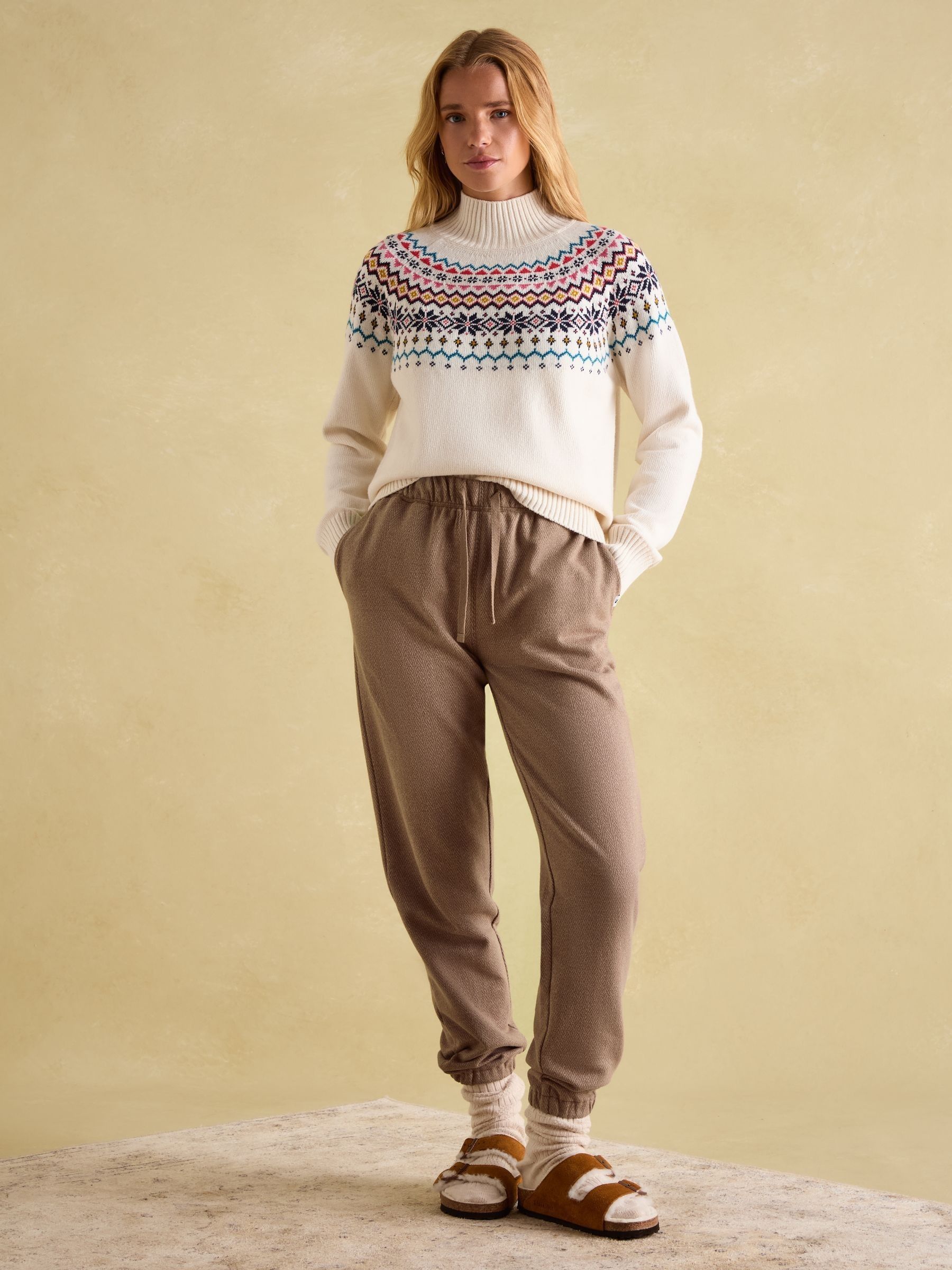 Alba Cream Fairisle Pattern Jumper Joules