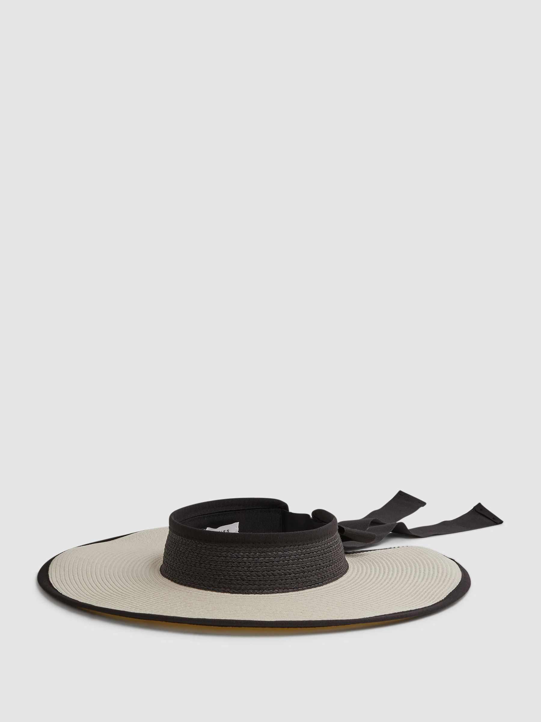Oversized Raffia Visor in Natural
