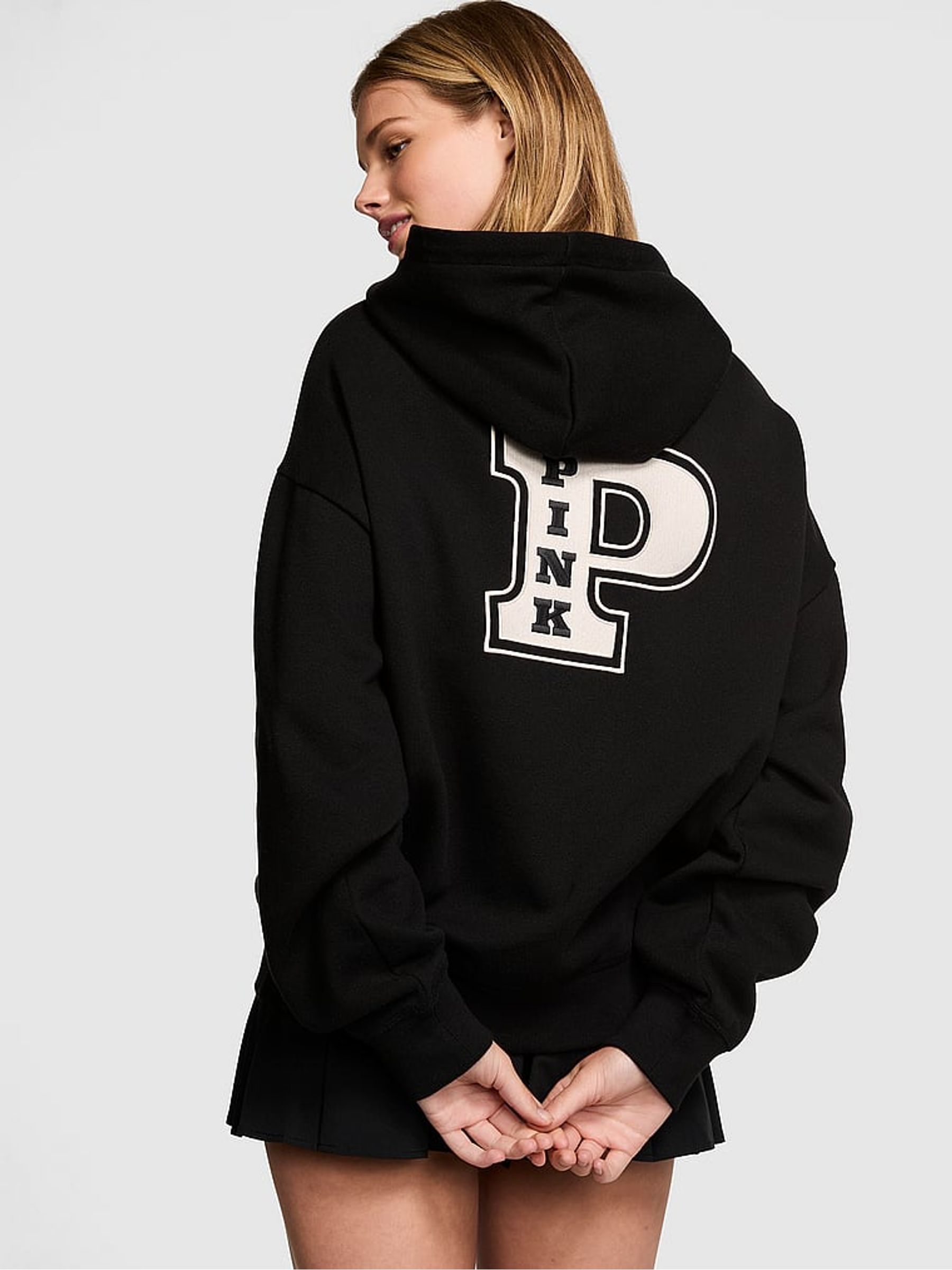 Buy Victoria s Secret Black Zip Up Fleece Hoodie from the Victoria s Secret UK online shop