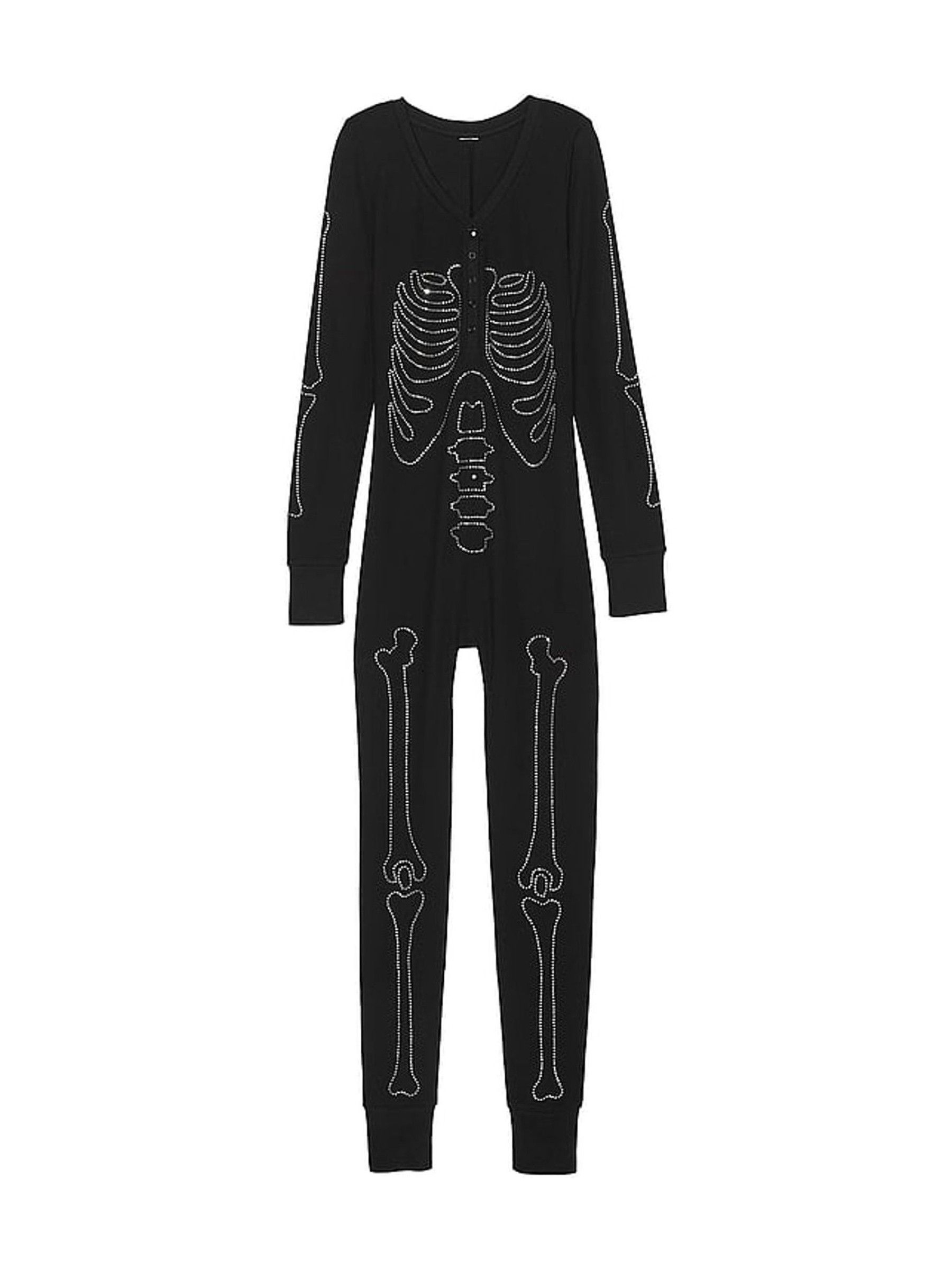 Buy Victoria s Secret Black Halloween Skeleton Onesie from the Victoria s Secret UK online shop