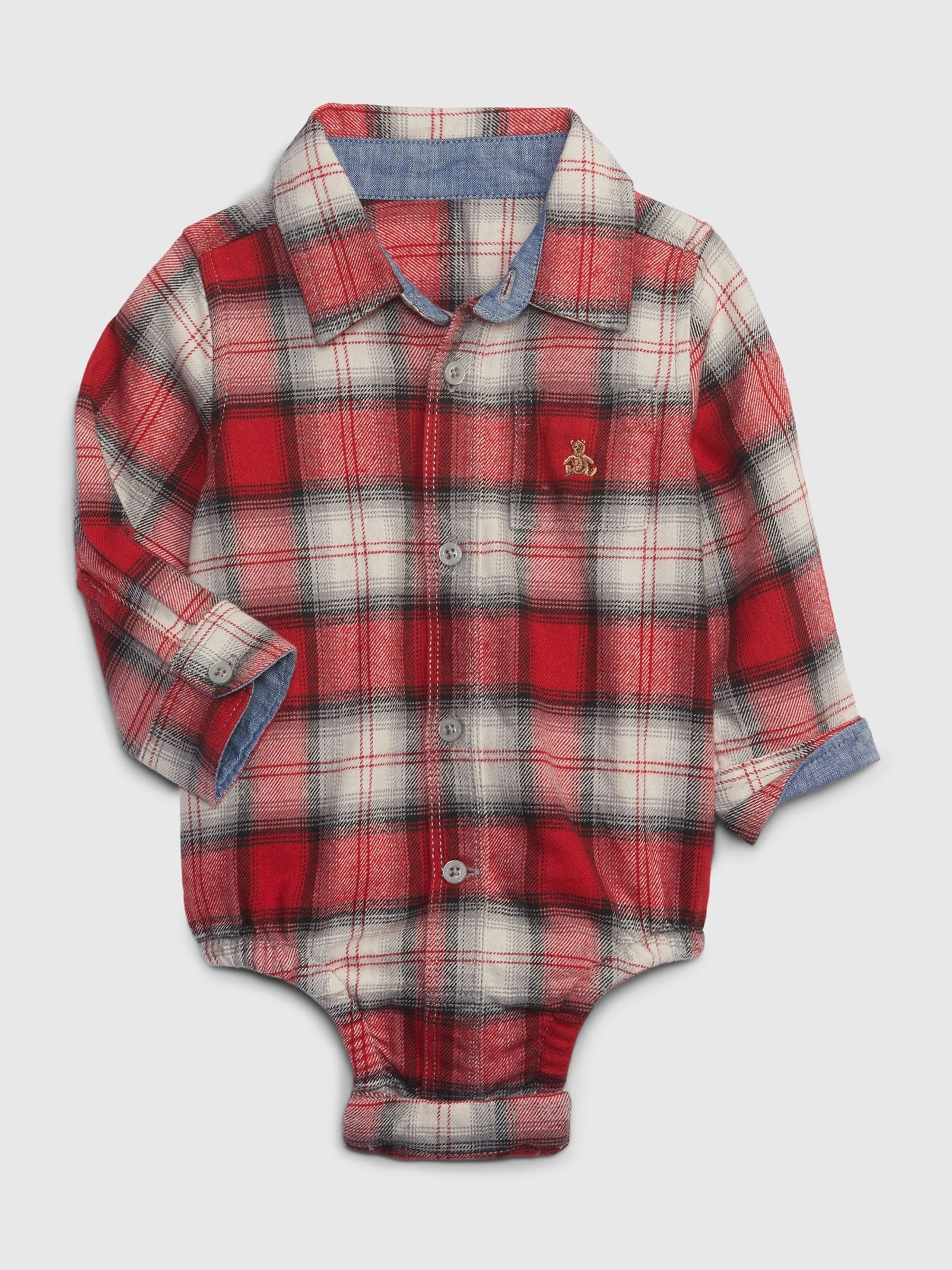 Organic Cotton Plaid Bodysuit