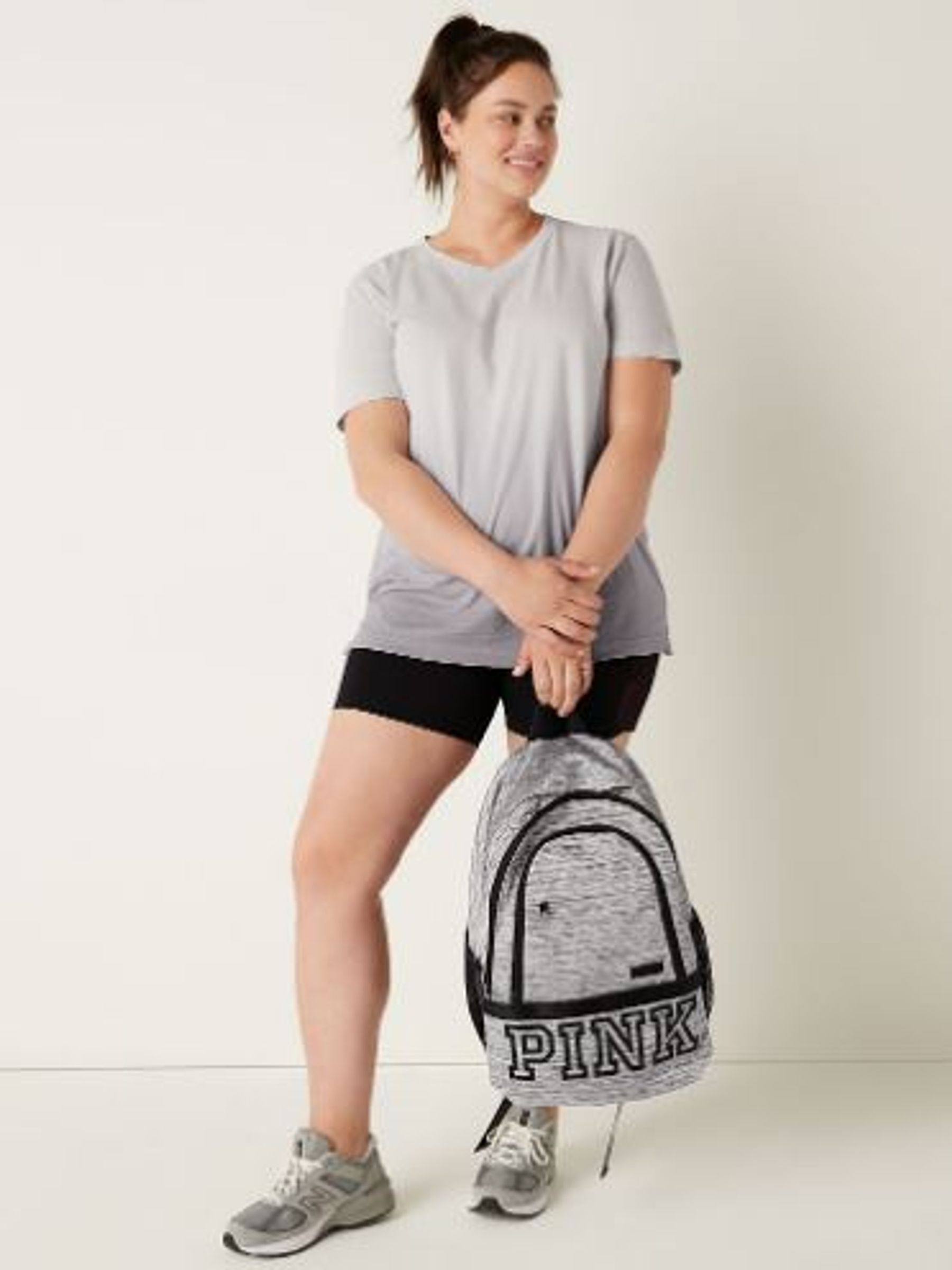 Buy Victoria s Secret Jet Lag Heather Grey College Backpack from the Victoria s Secret UK online shop