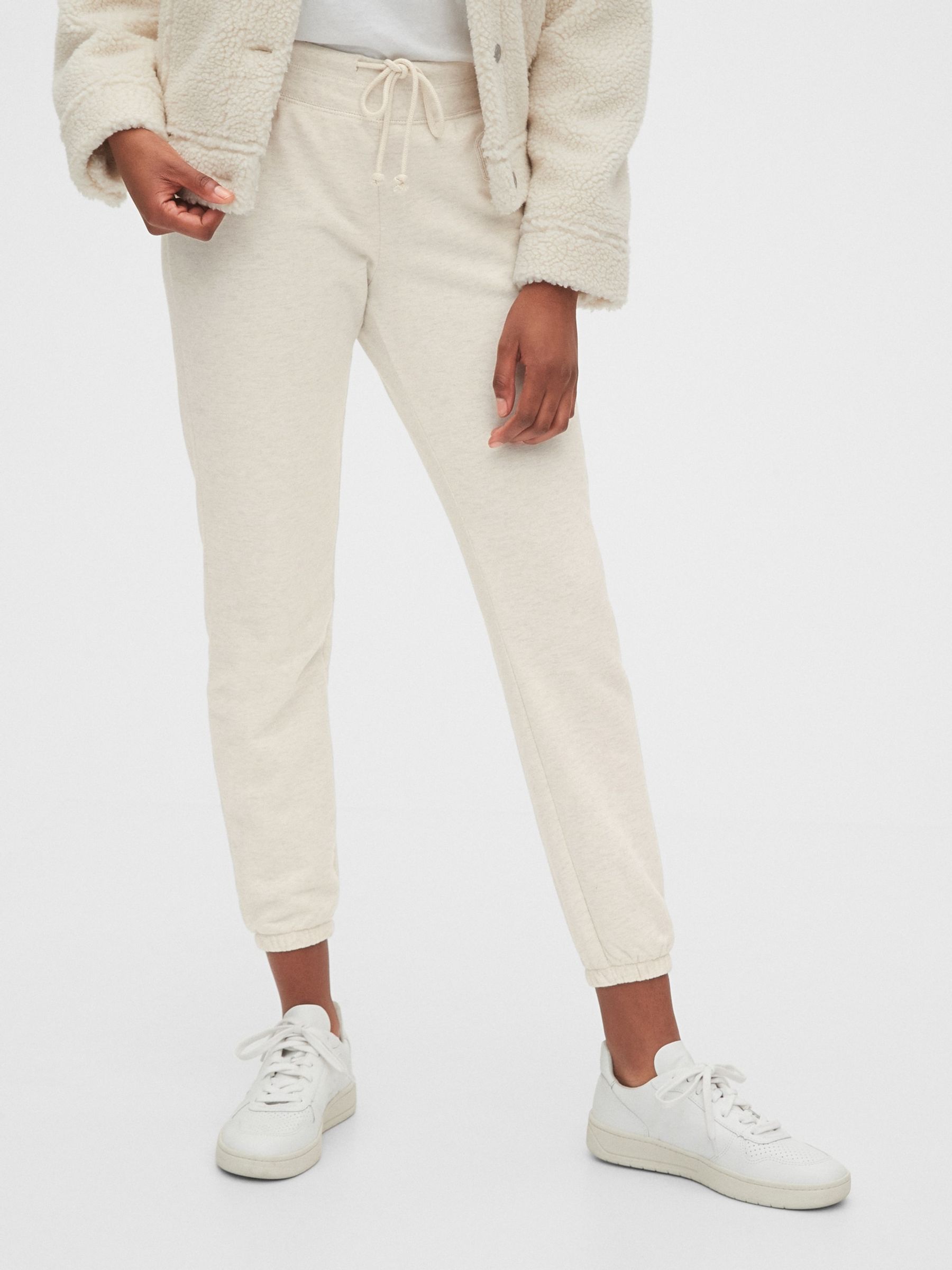 Cream Logo Slim Fleece Joggers