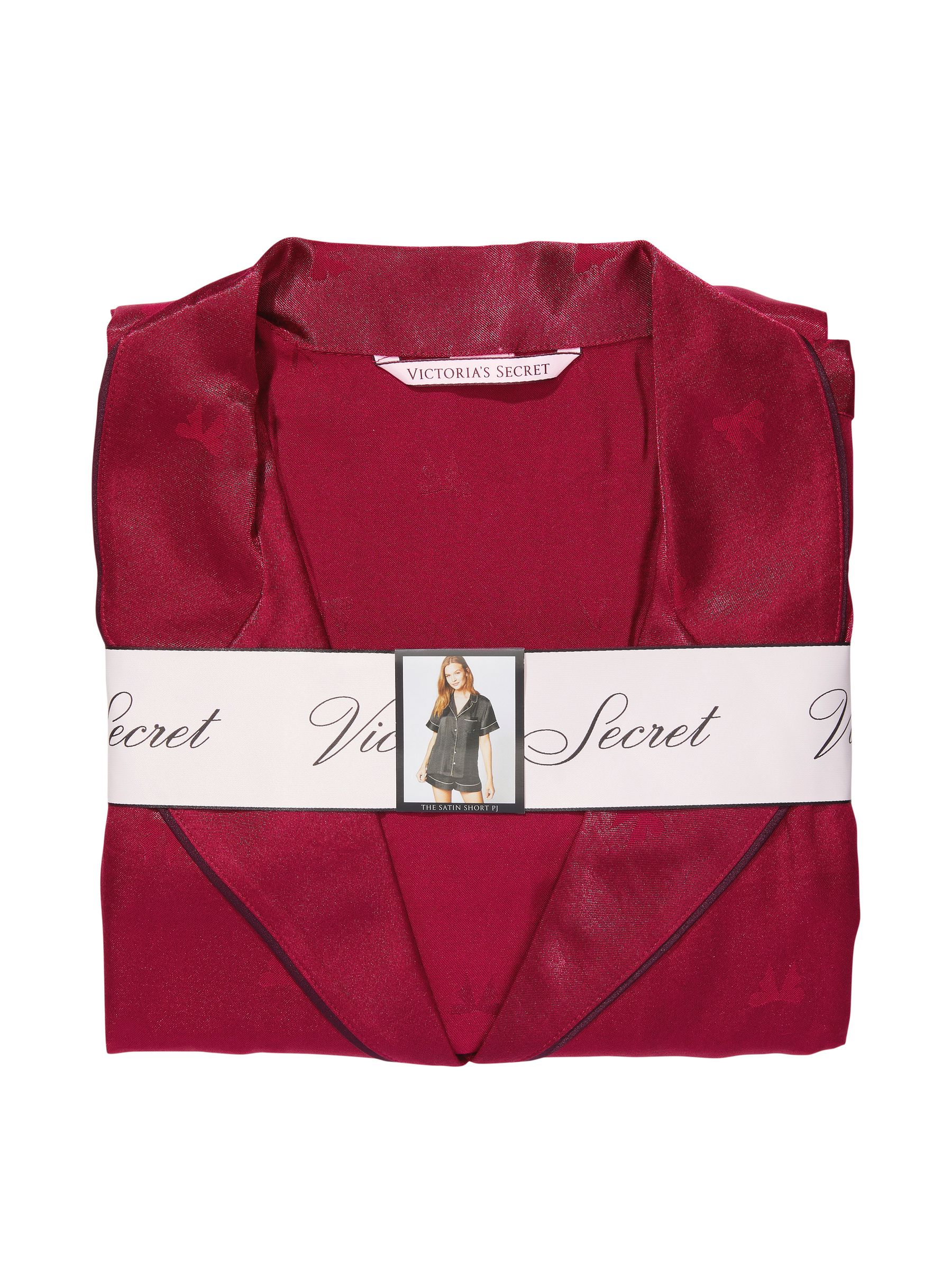 Red satin short pyjamas clearance