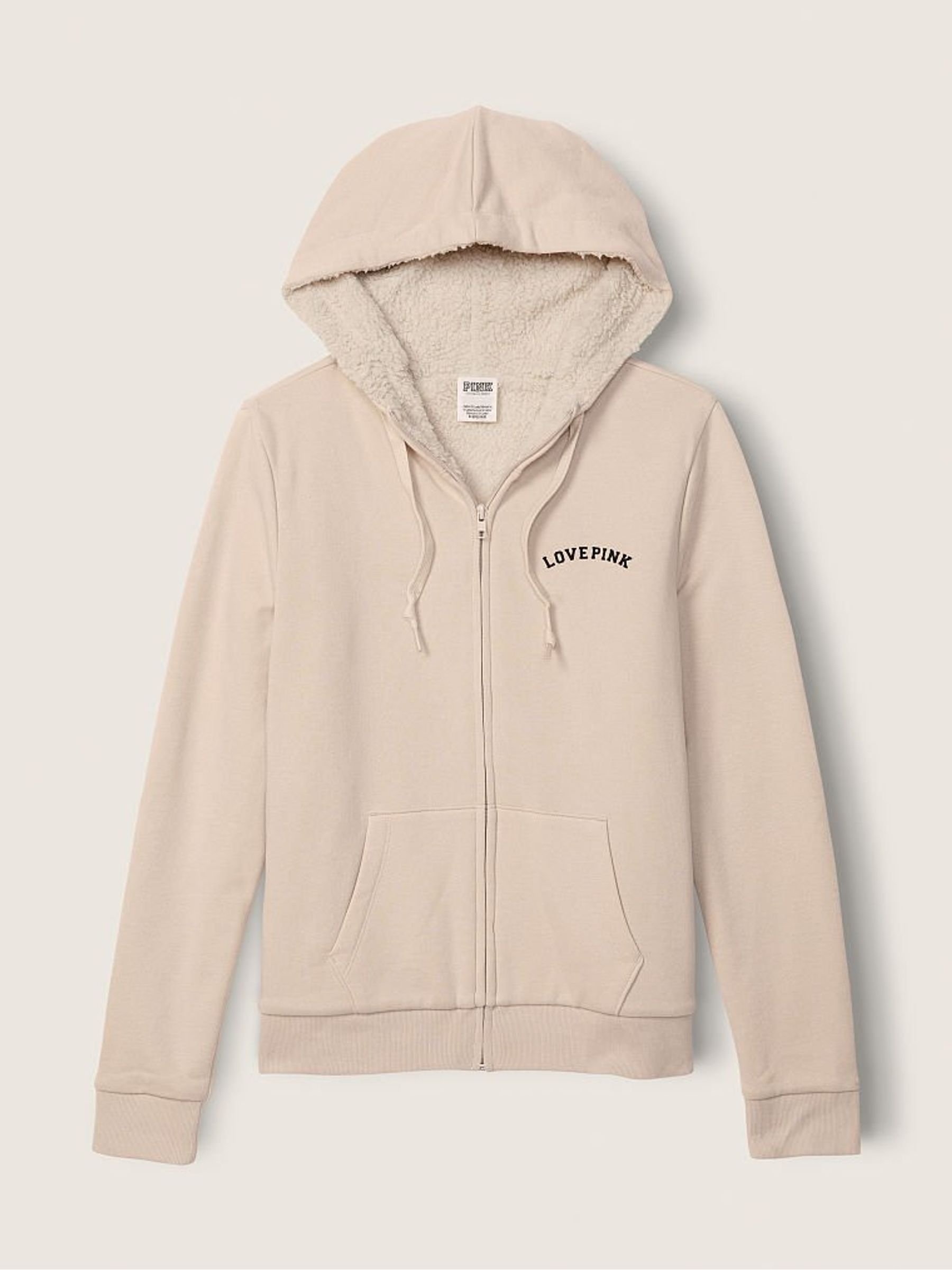 Vanilla Bean Graphic Everyday Lounge Sherpa Lined Perfect Full Zip Hoodie Victoria s Secret UK