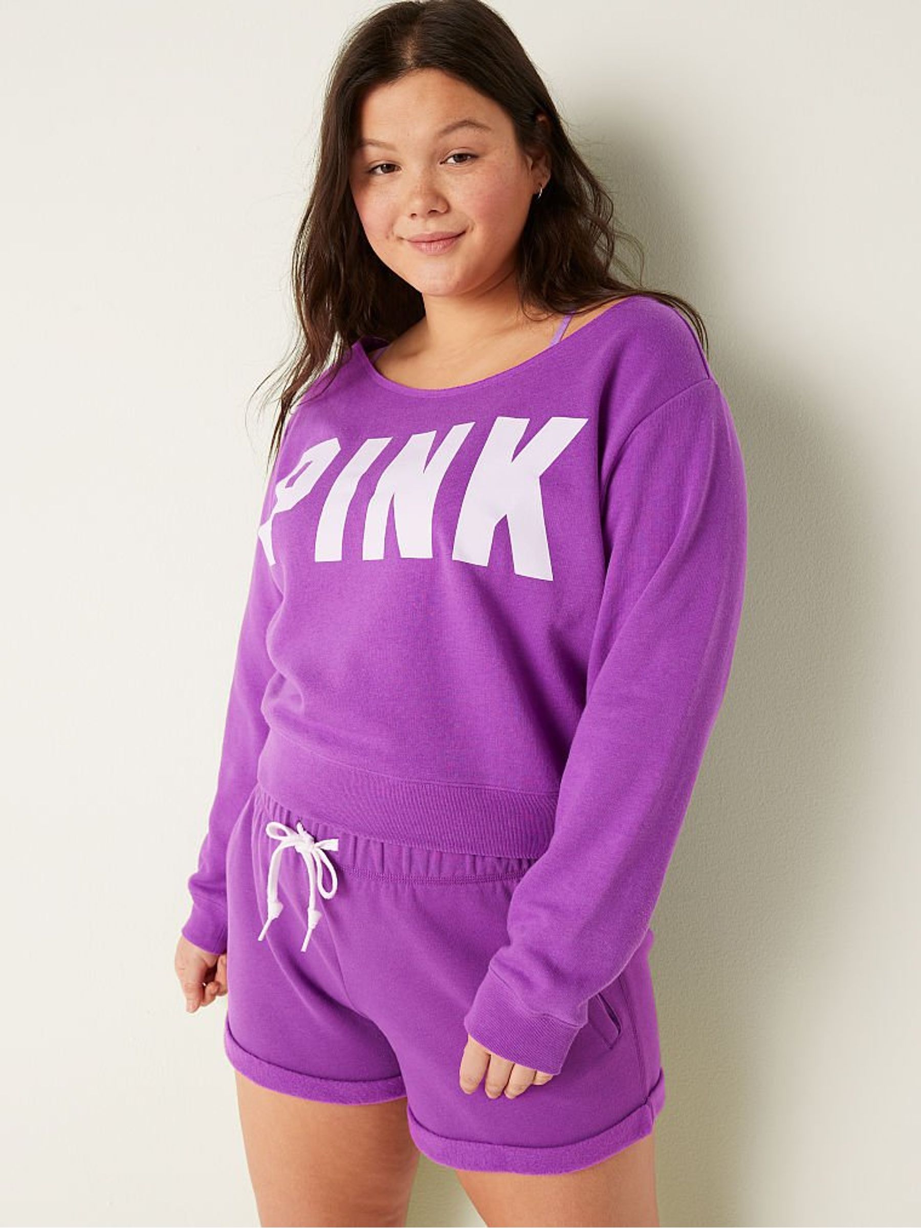 Victoria's secret pink off the shoulder sweatshirt on sale