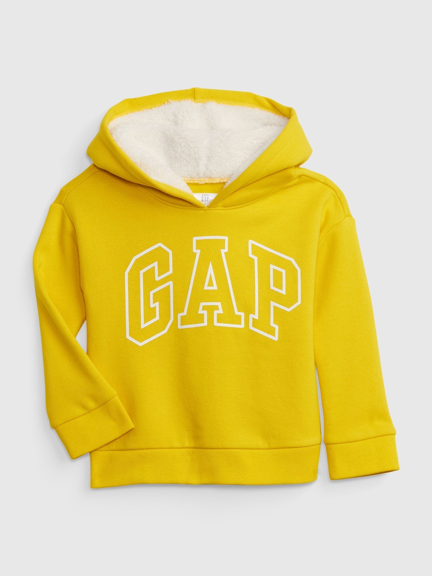 Yellow Logo Sherpa Lined Hoodie