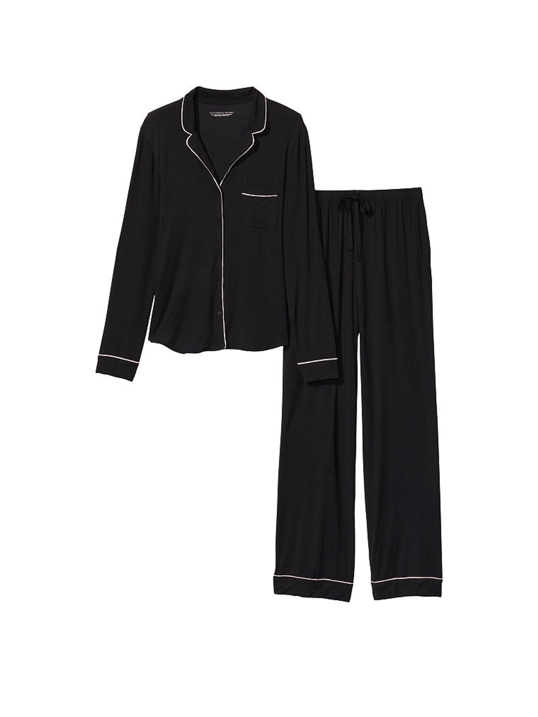 Black Modal Long Pyjama Set