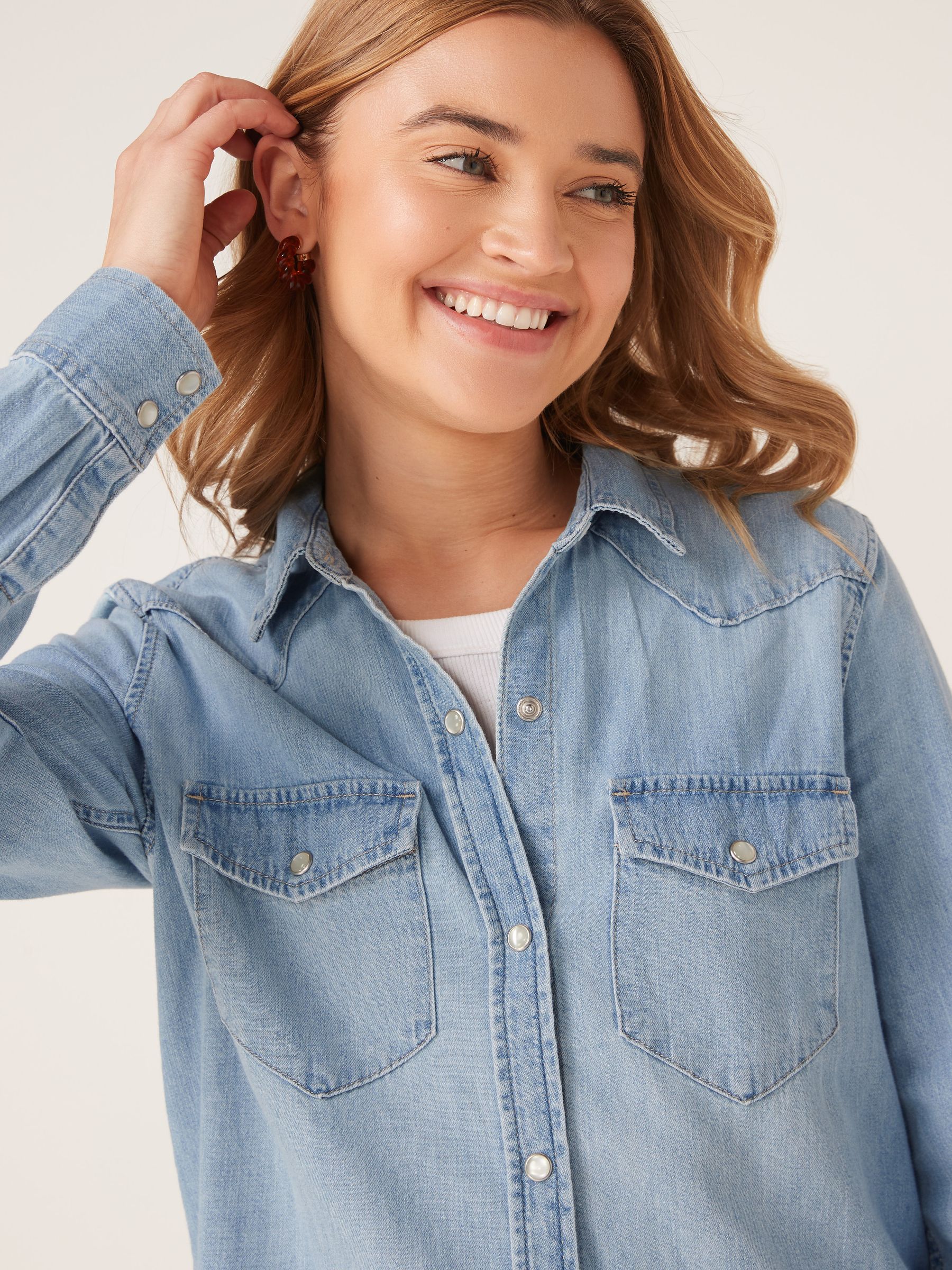 Womens denim western shirt outlet