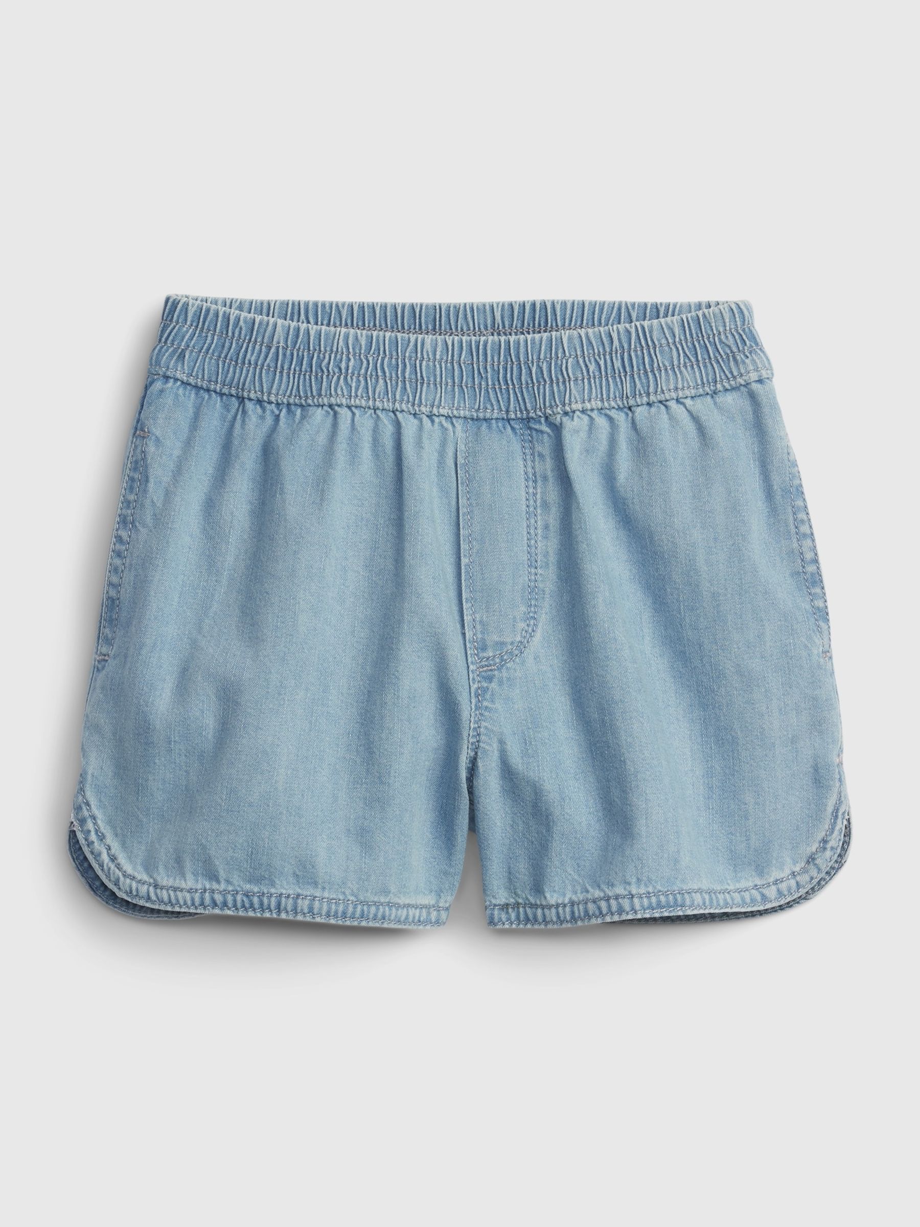 Toddler Denim Dolphin Shorts with Washwell
