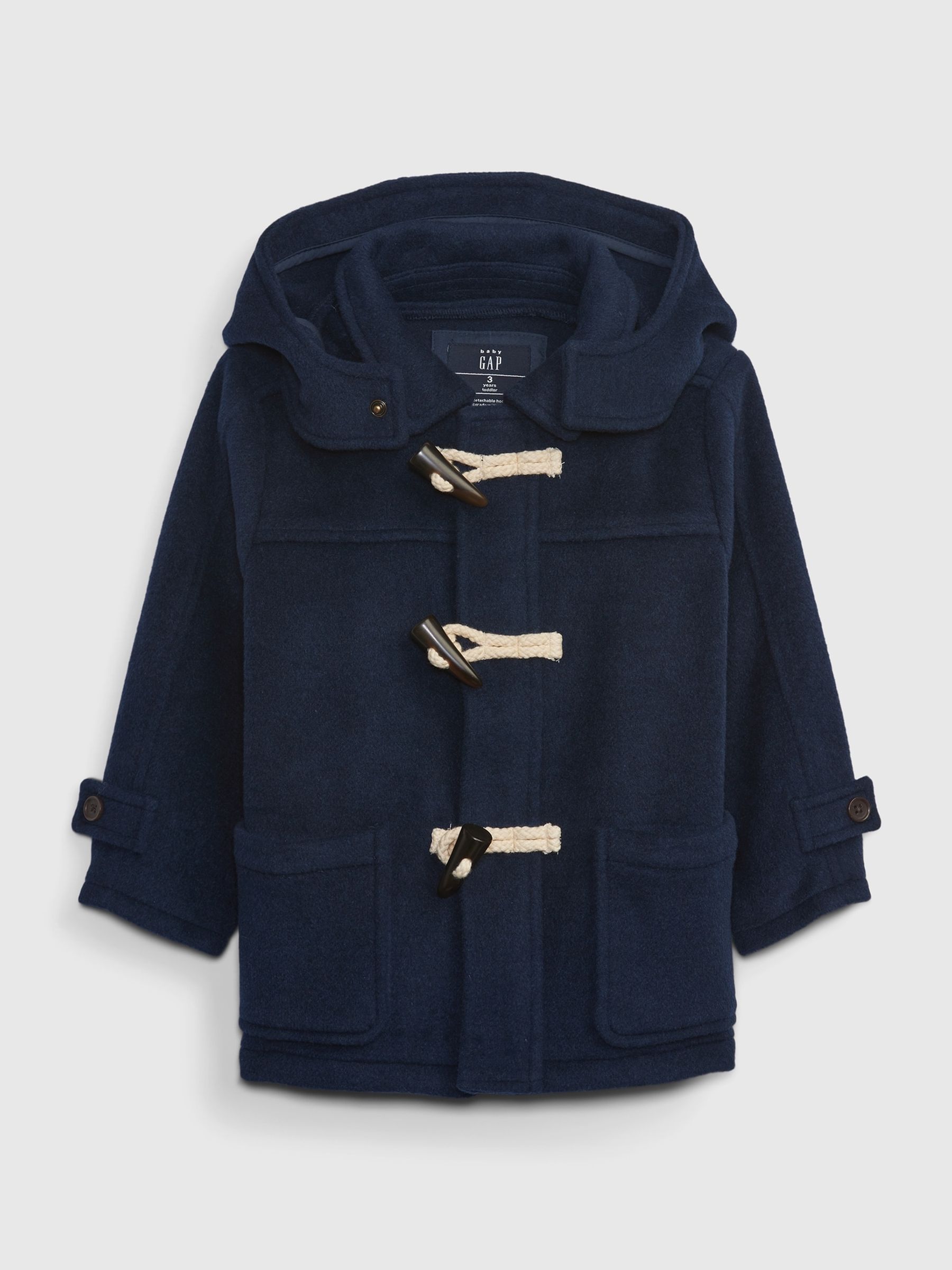 Blue Wool Mix Duffel Coat