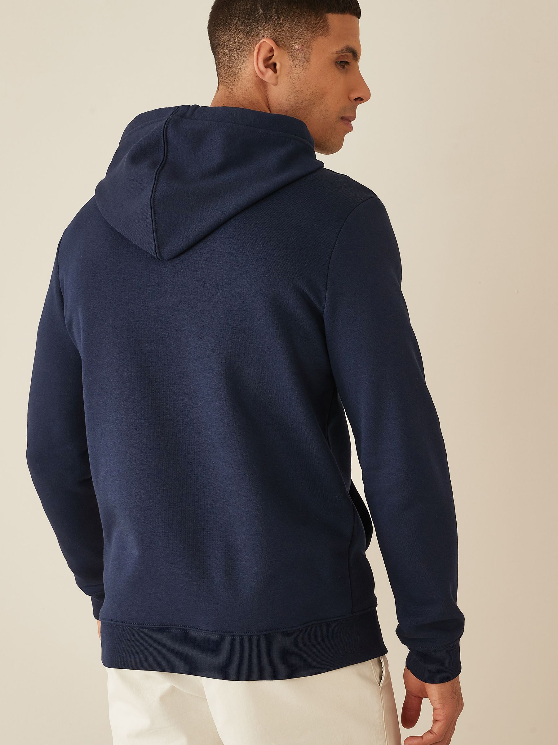 Buy Navy Blue Arch Logo Fleece Hoodie from the Gap online shop