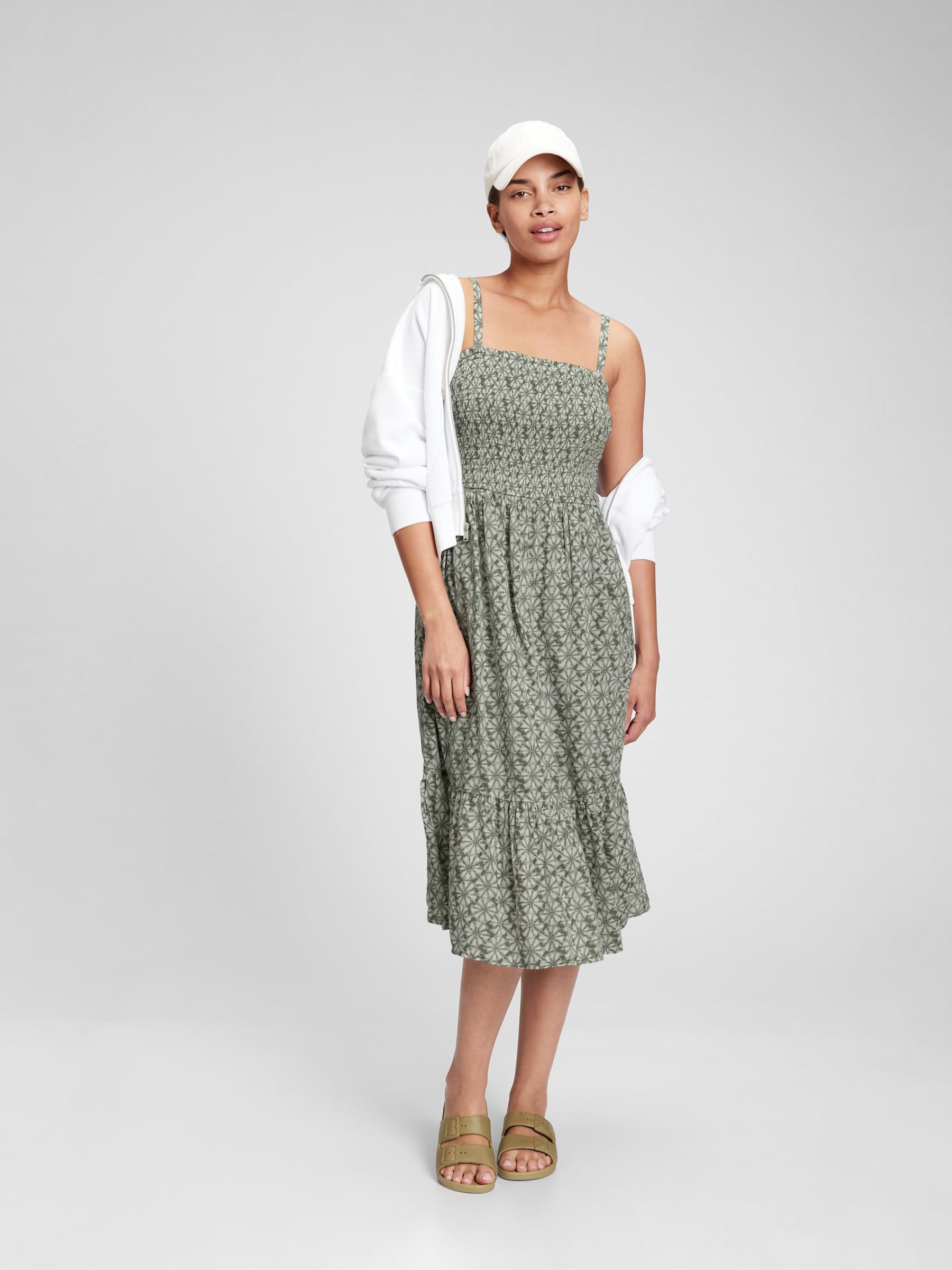Buy Smocked Midi Dress from the Gap online shop