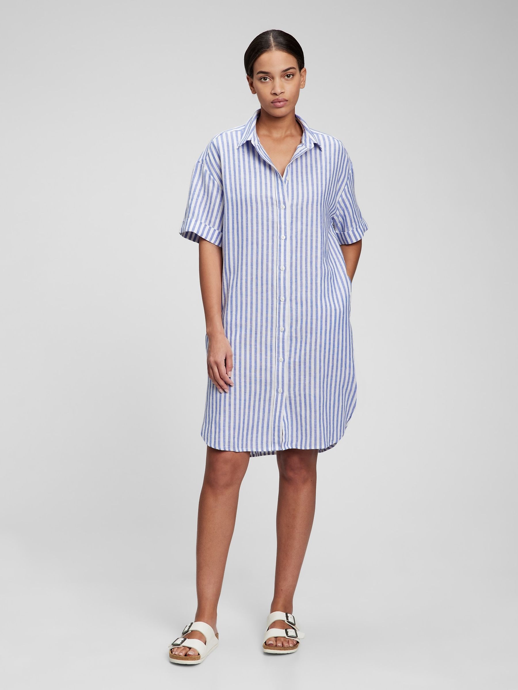 Linen Cotton Shirt Dress