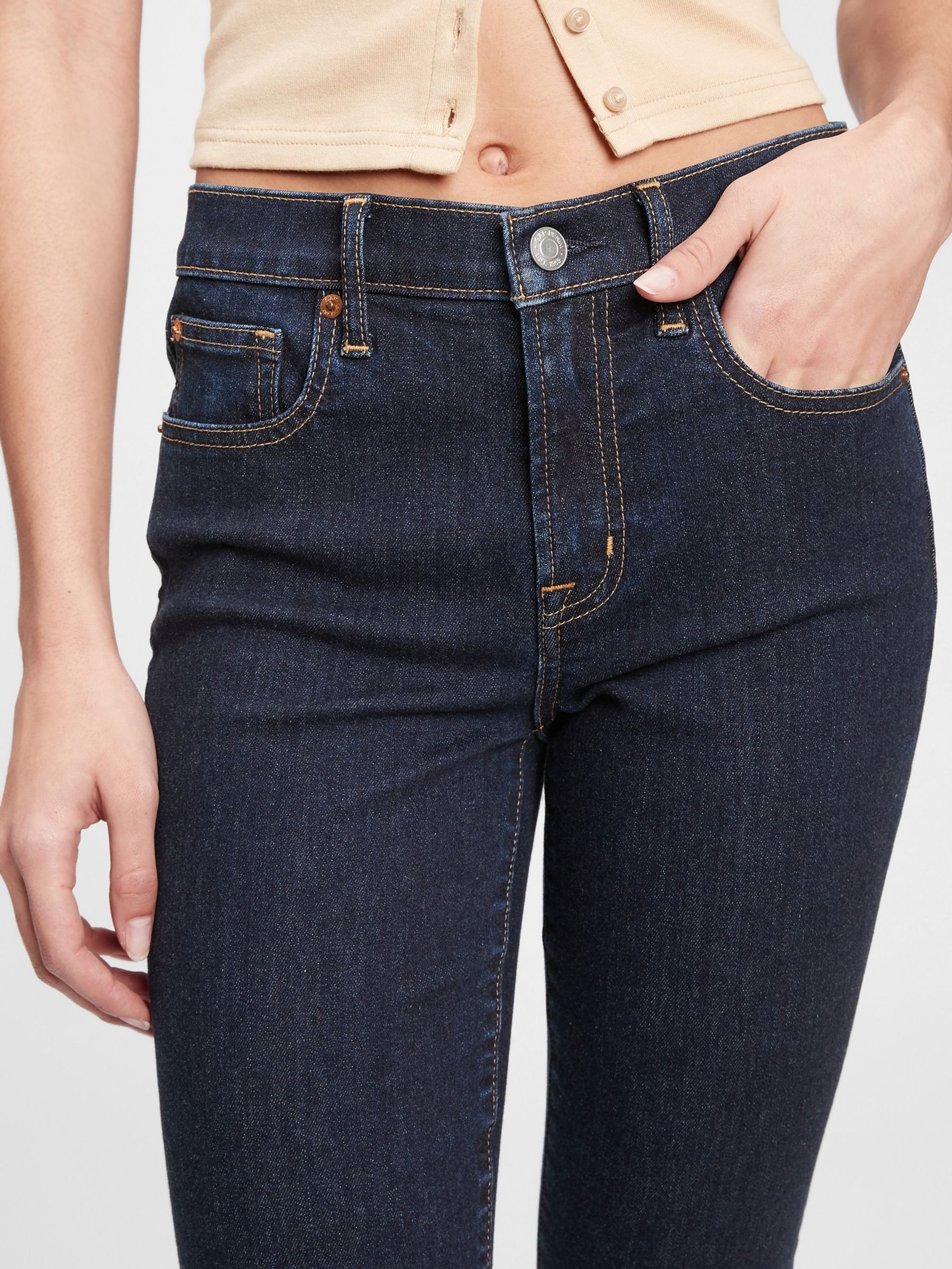 Buy Mid Rise True Skinny Jeans from the Gap online shop