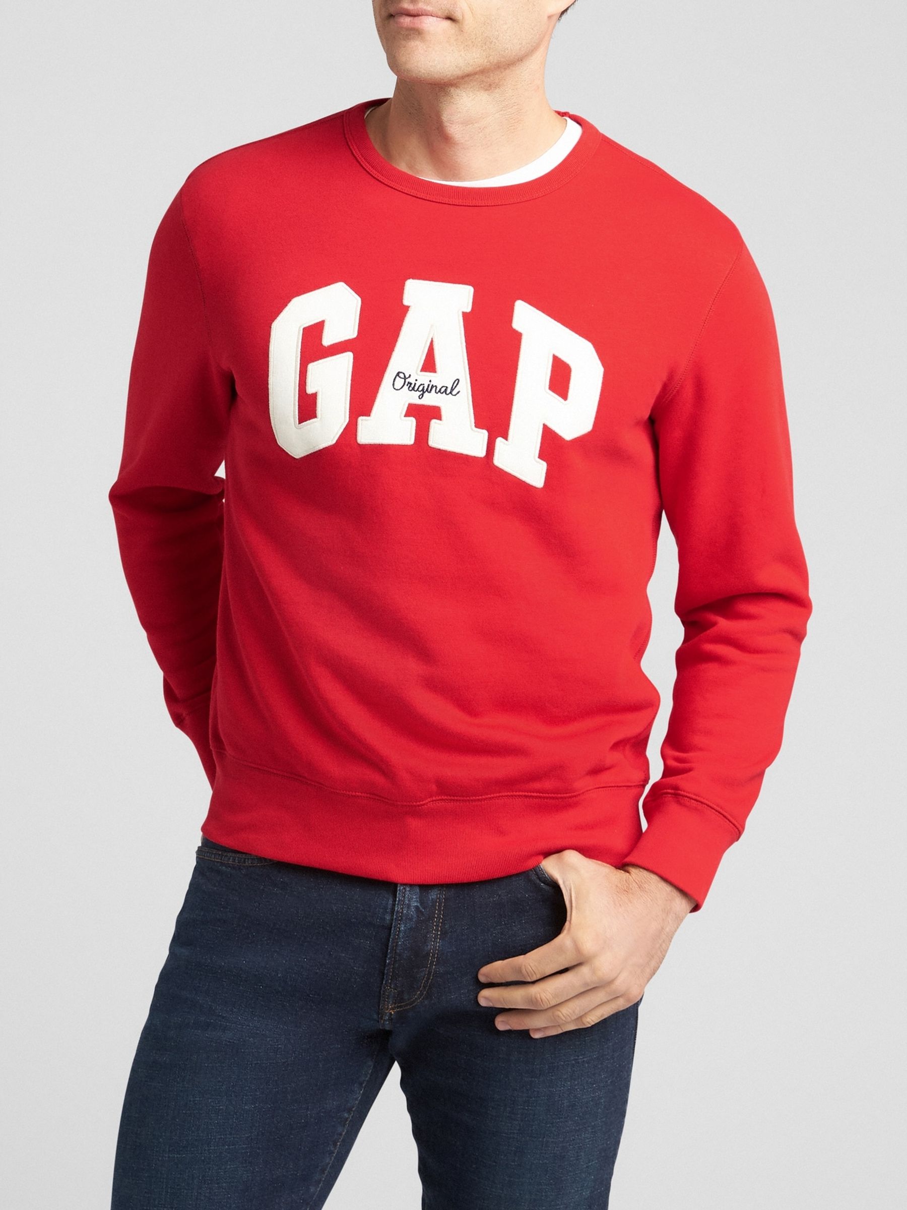 Red Original Logo Crew Neck Sweatshirt
