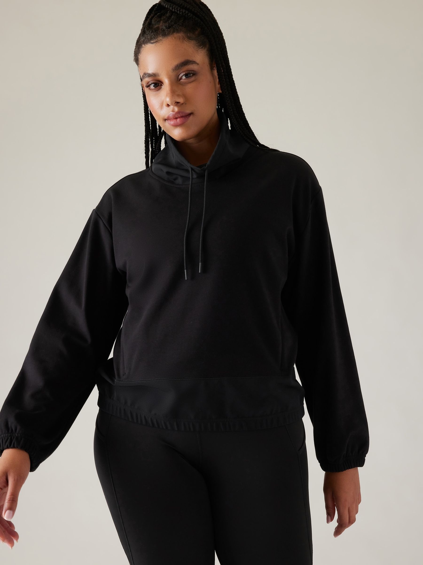 Buy Athleta Black Triumph Hybrid Funnel Neck Sweatshirt from the Gap online shop