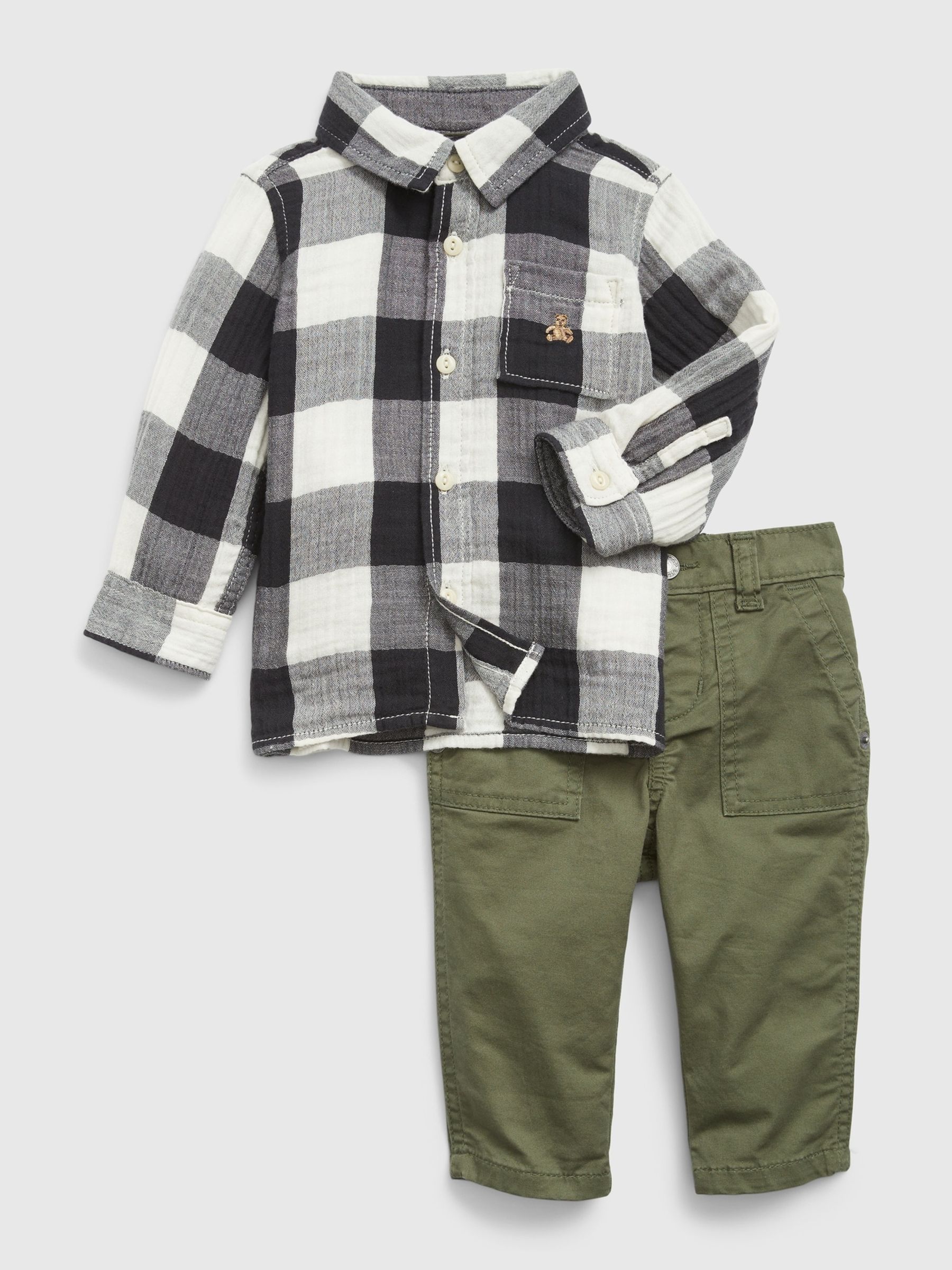 Plaid two piece outfit hot sale