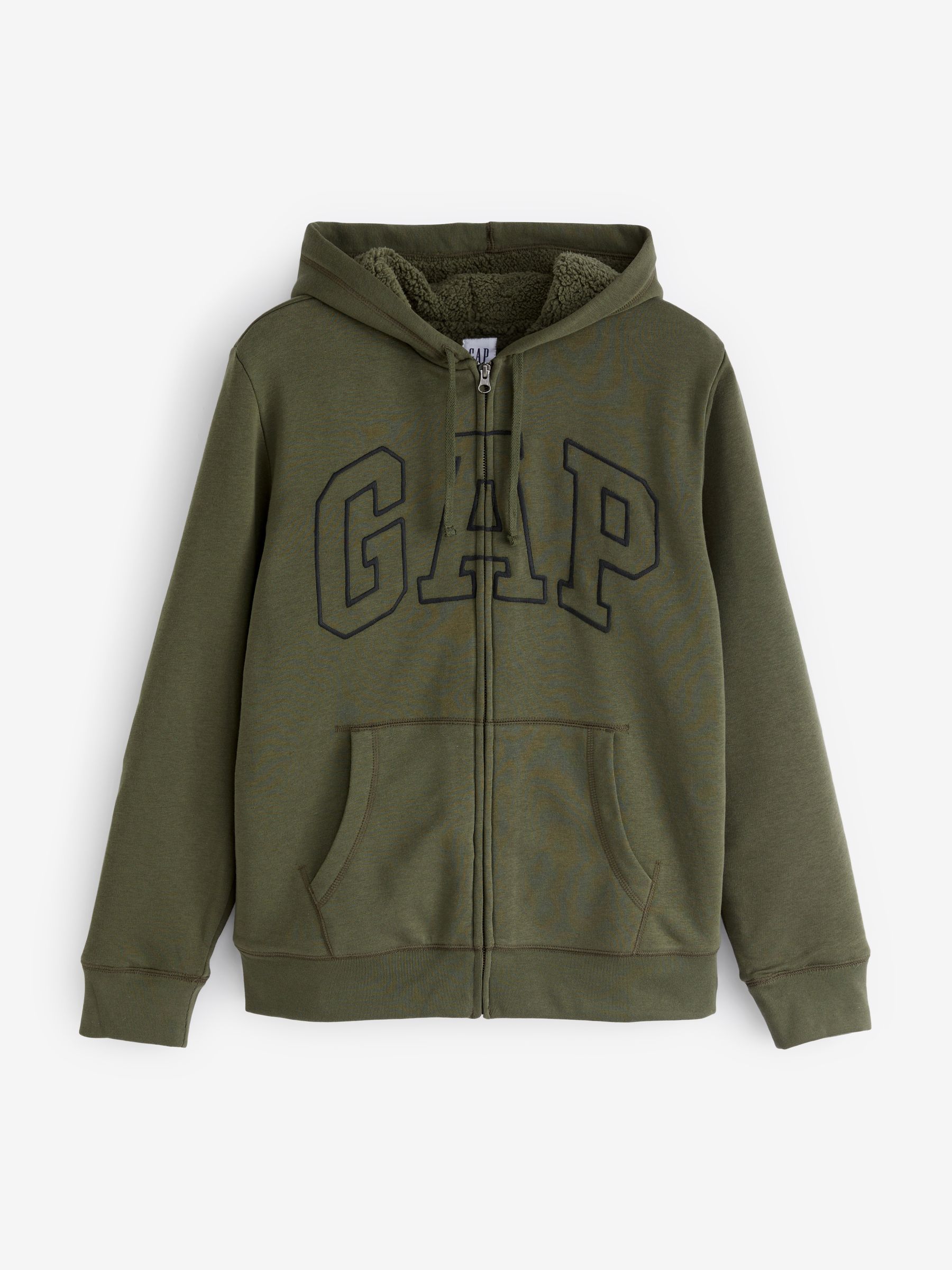 Khaki zip up hoodie clearance