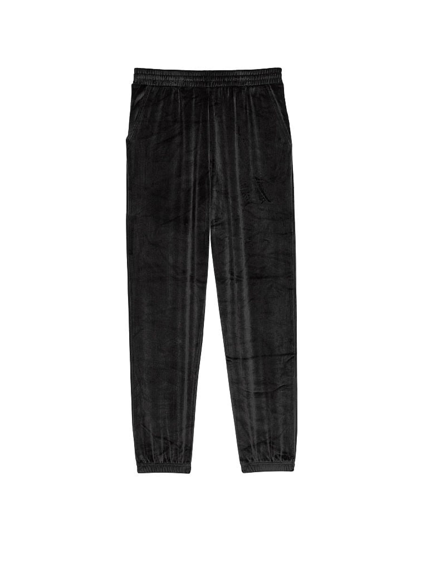 Buy Victoria s Secret Pure Black Ribbed Velour Jogger from the Victoria s Secret UK online shop