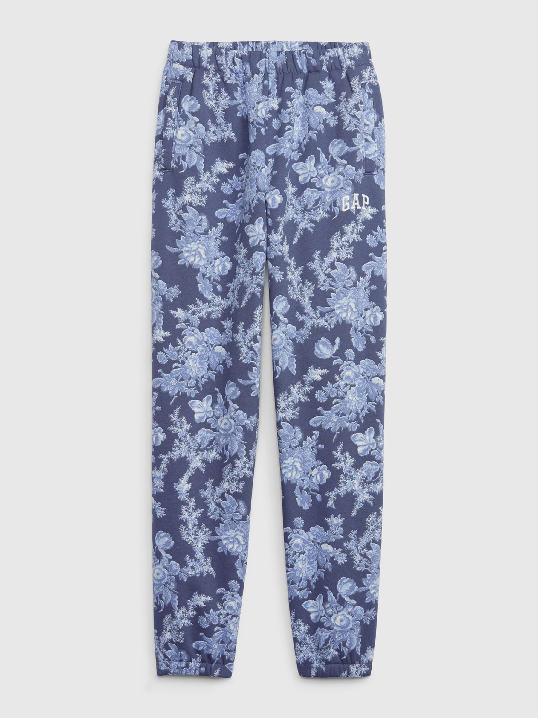 Blue LoveShackFancy Kids Floral Logo Joggers