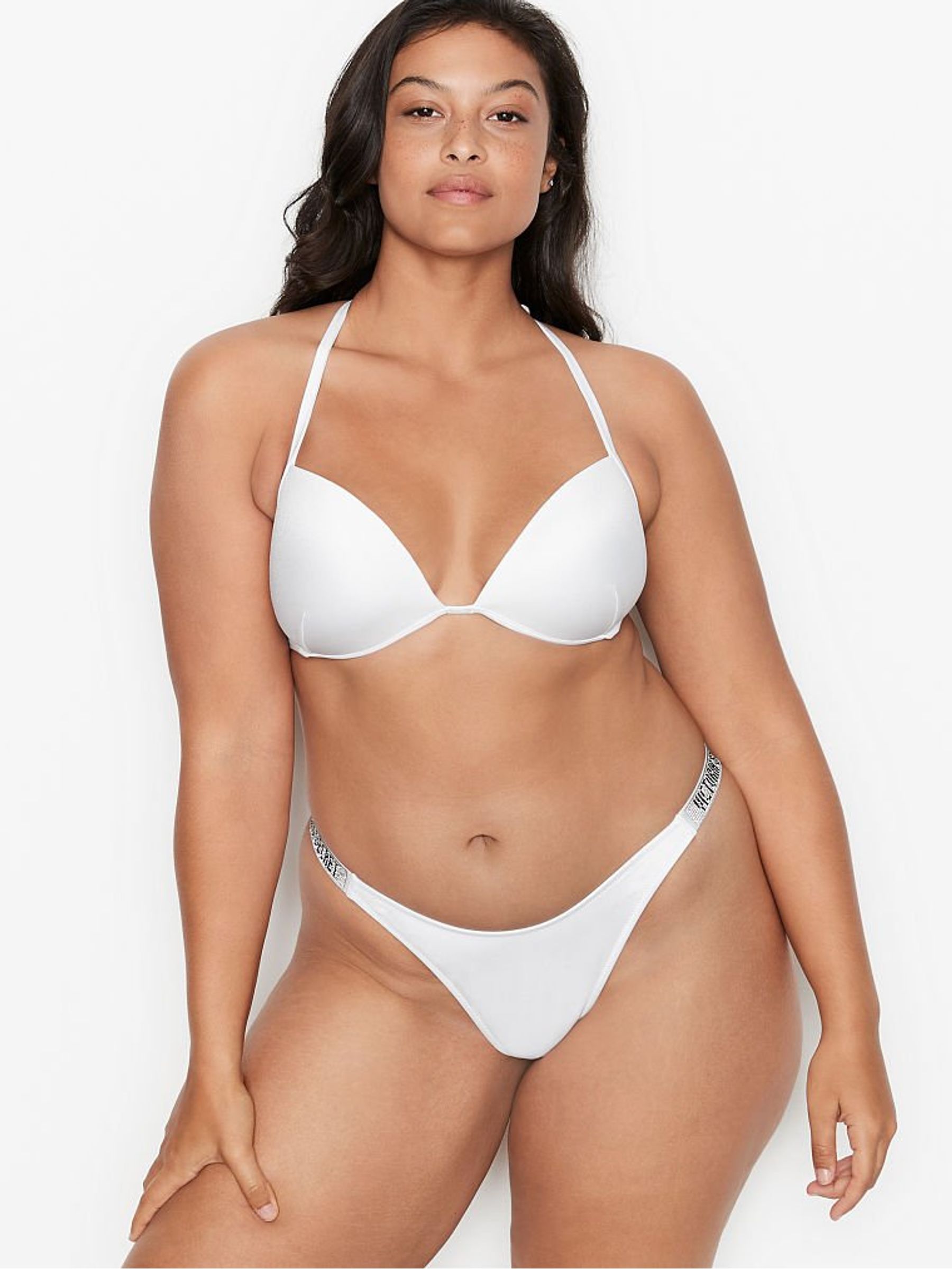 White Shine Strap Thong Bikini Victoria s Secret UK