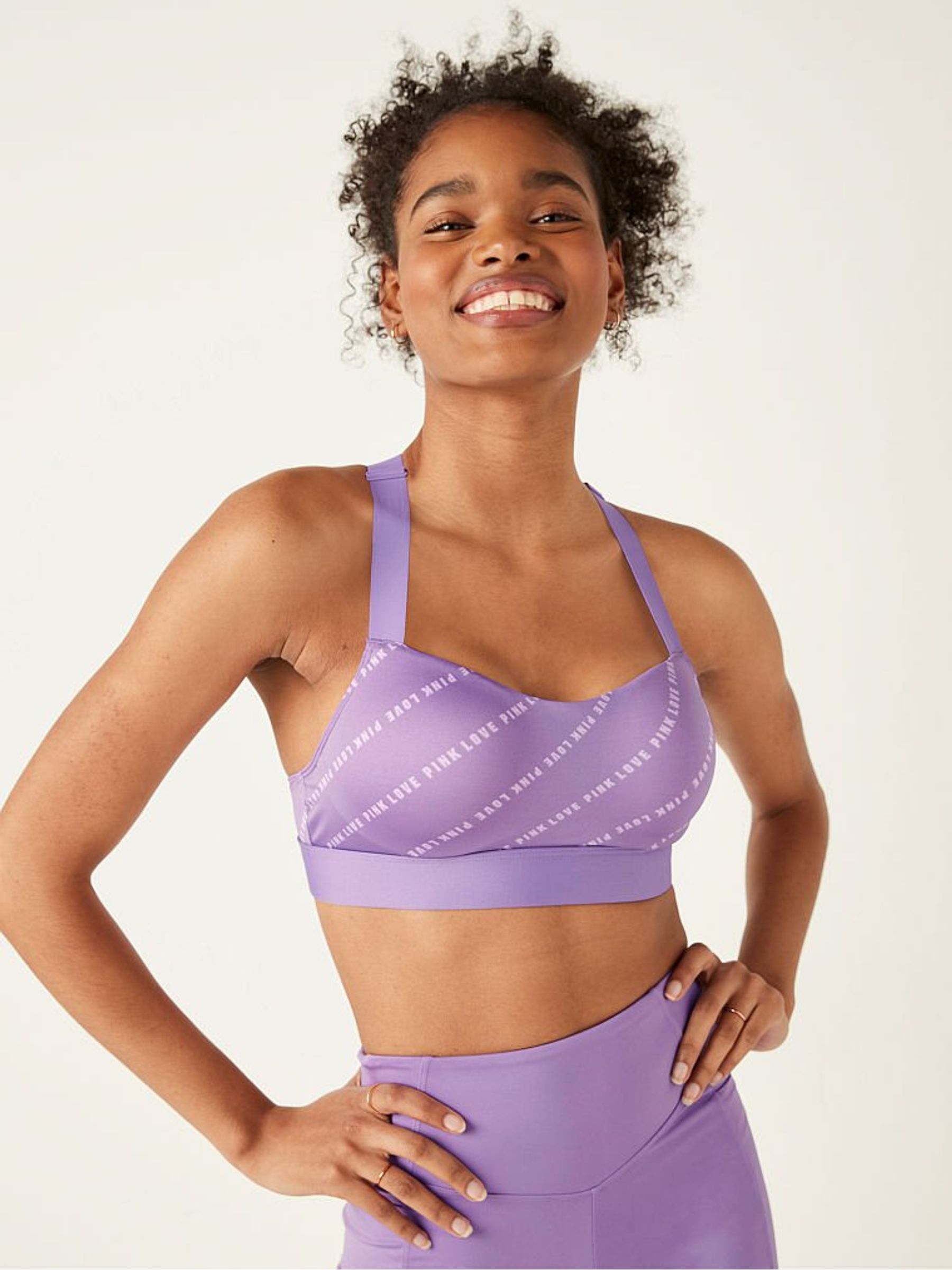 Pink push up sports bra discount