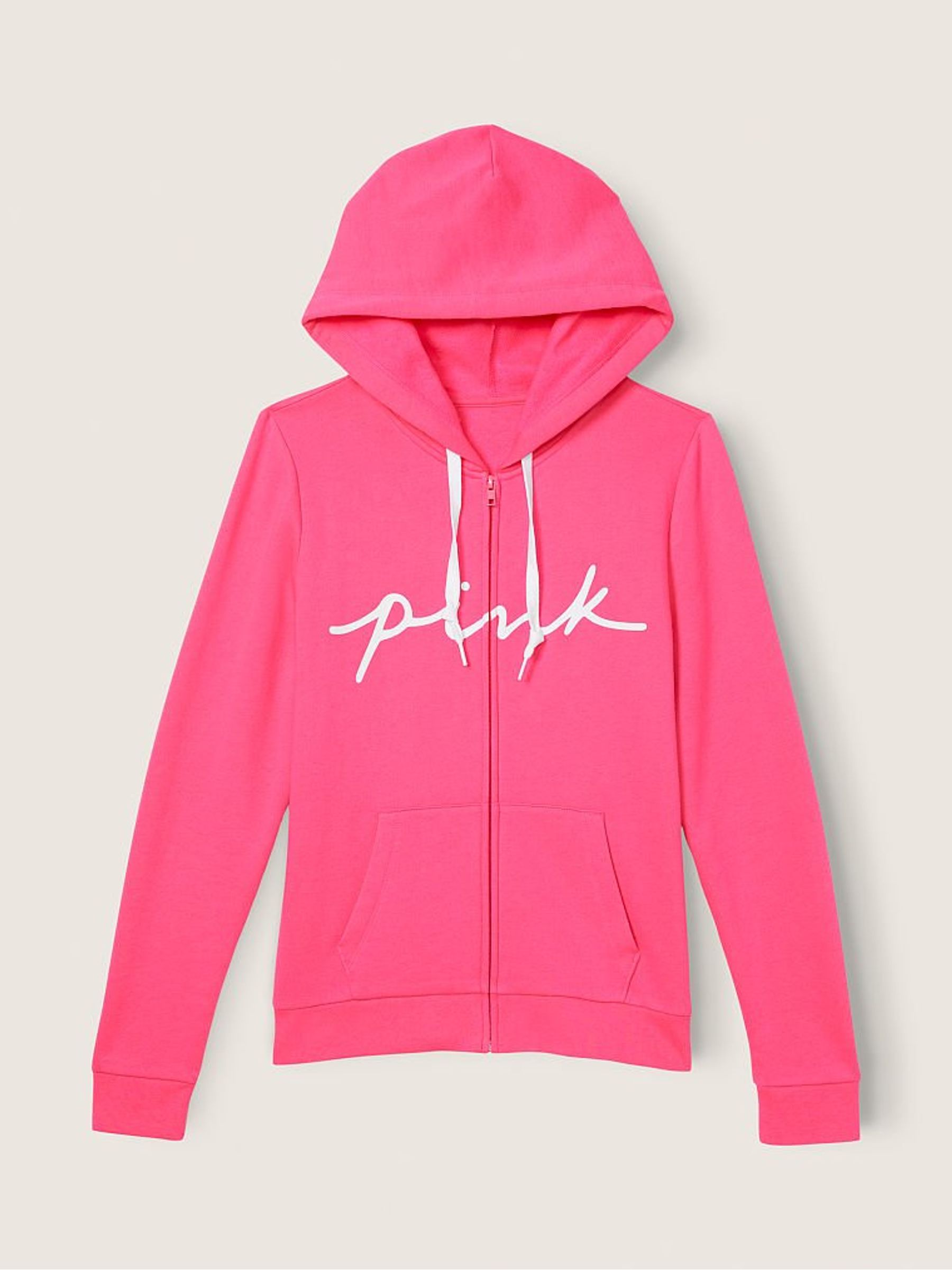 Buy Victoria s Secret Capri Pink Script Logo Everyday Lounge Perfect FullZip from the Victoria s Secret UK online shop