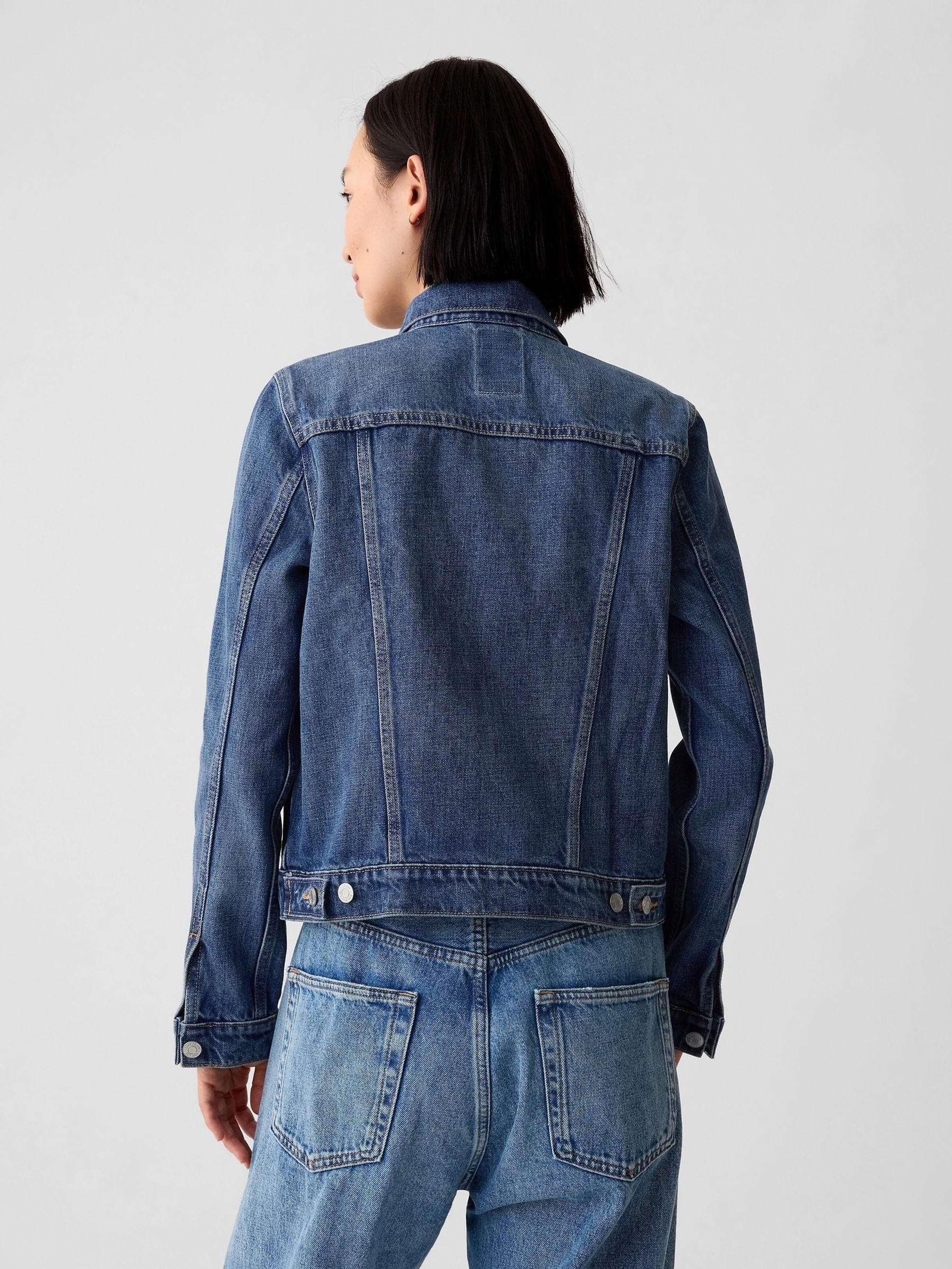 Buy Dark Blue Icon Denim Jacket from the Gap online shop