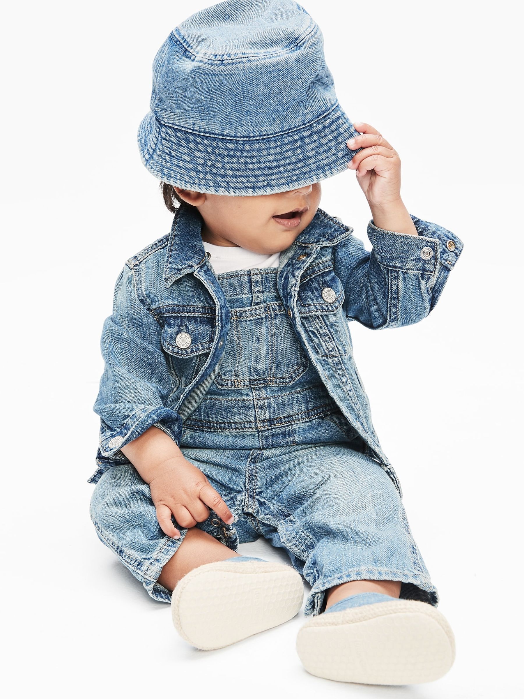 Denim baby dungarees online