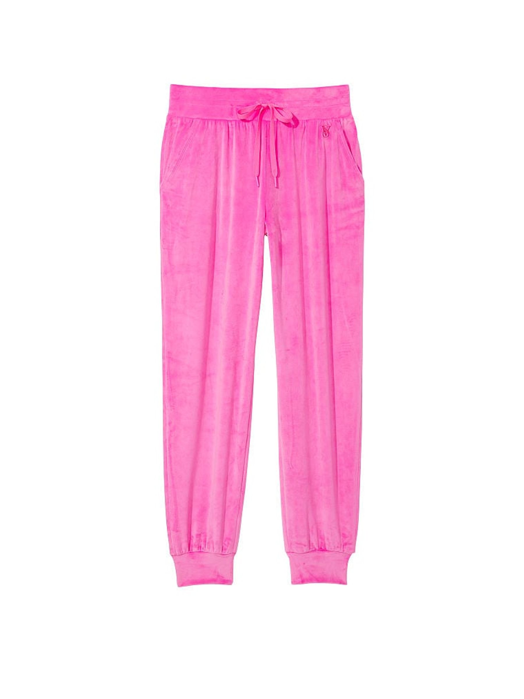 Pink Berry Graphic Pink Velour Jogger