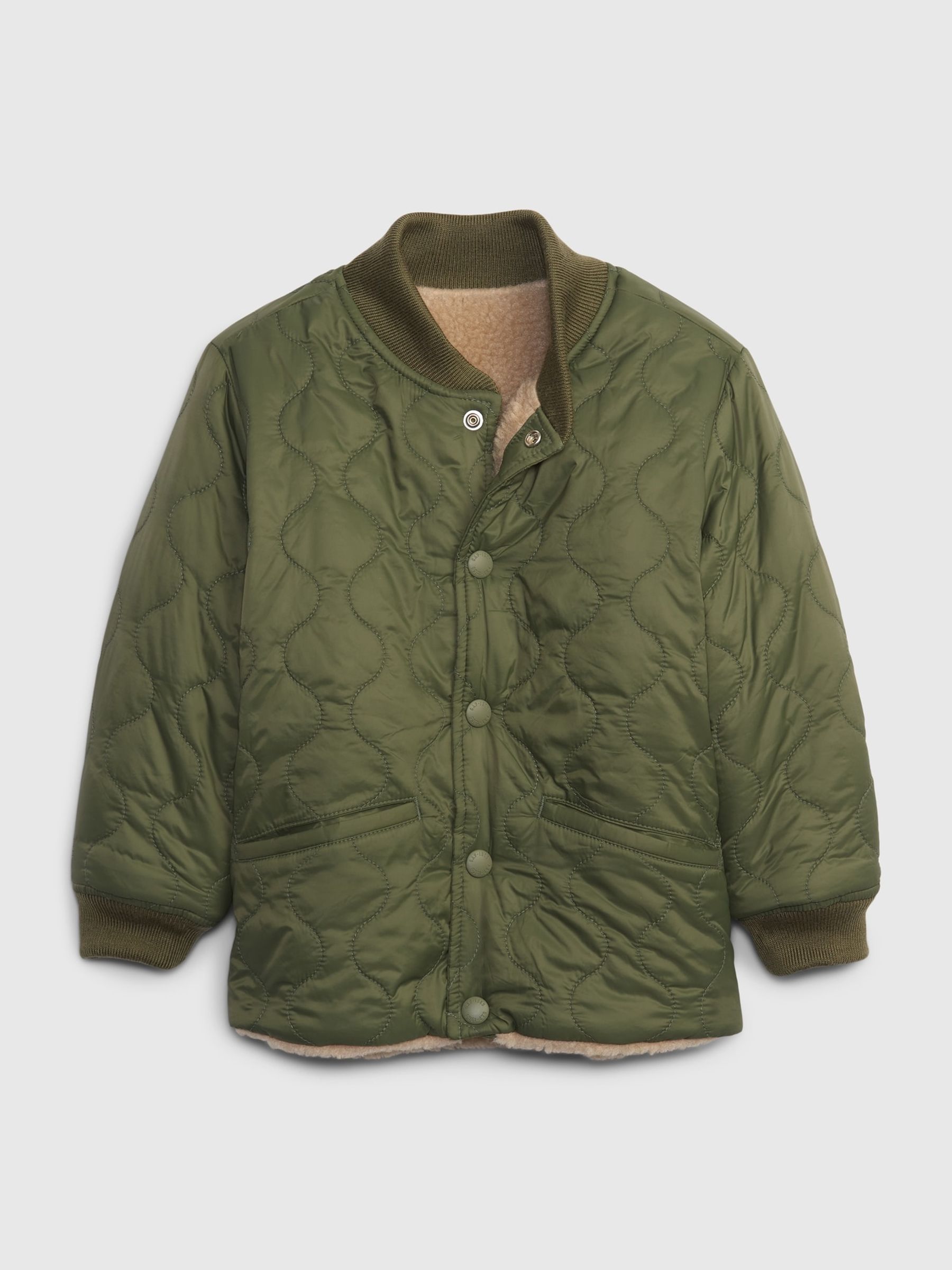 Green Nylon Reversible Jacket