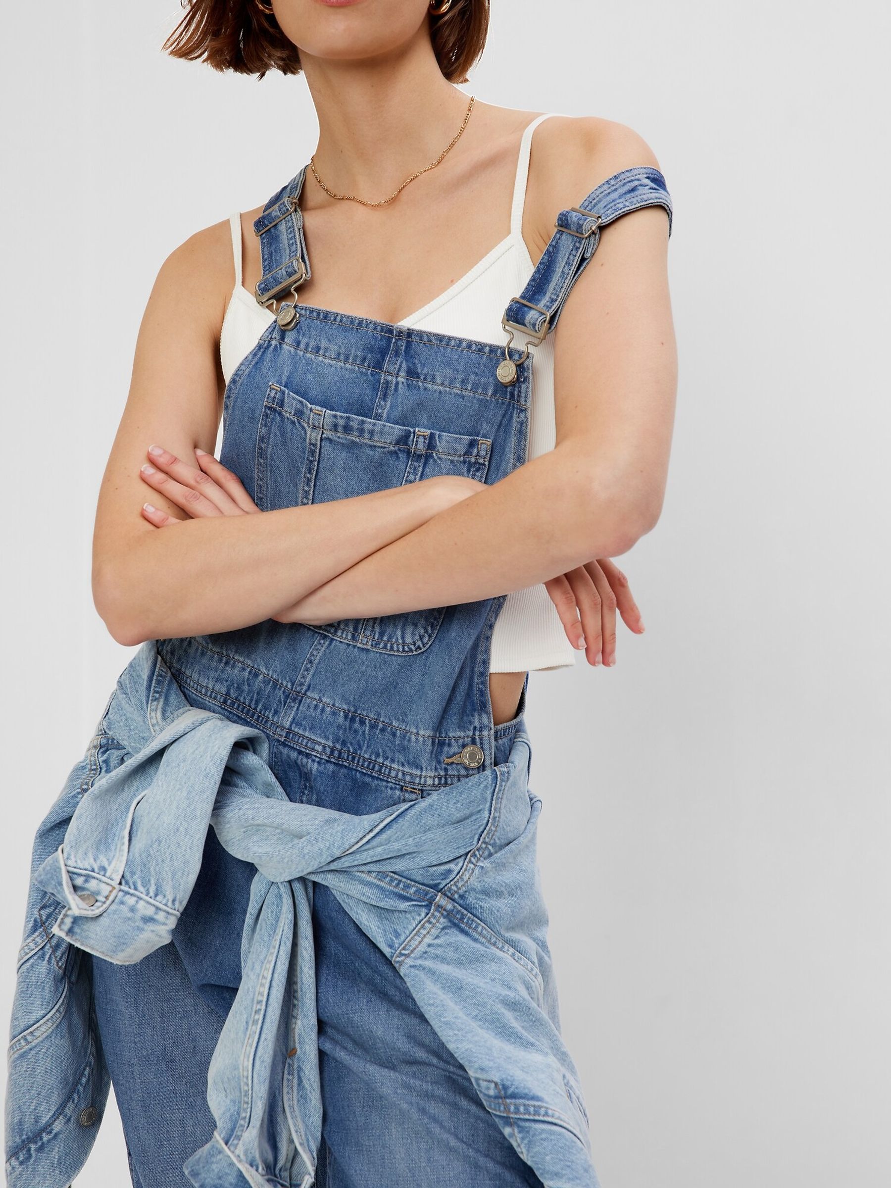 Buy Medium Blue Denim Dungarees from the Gap online shop