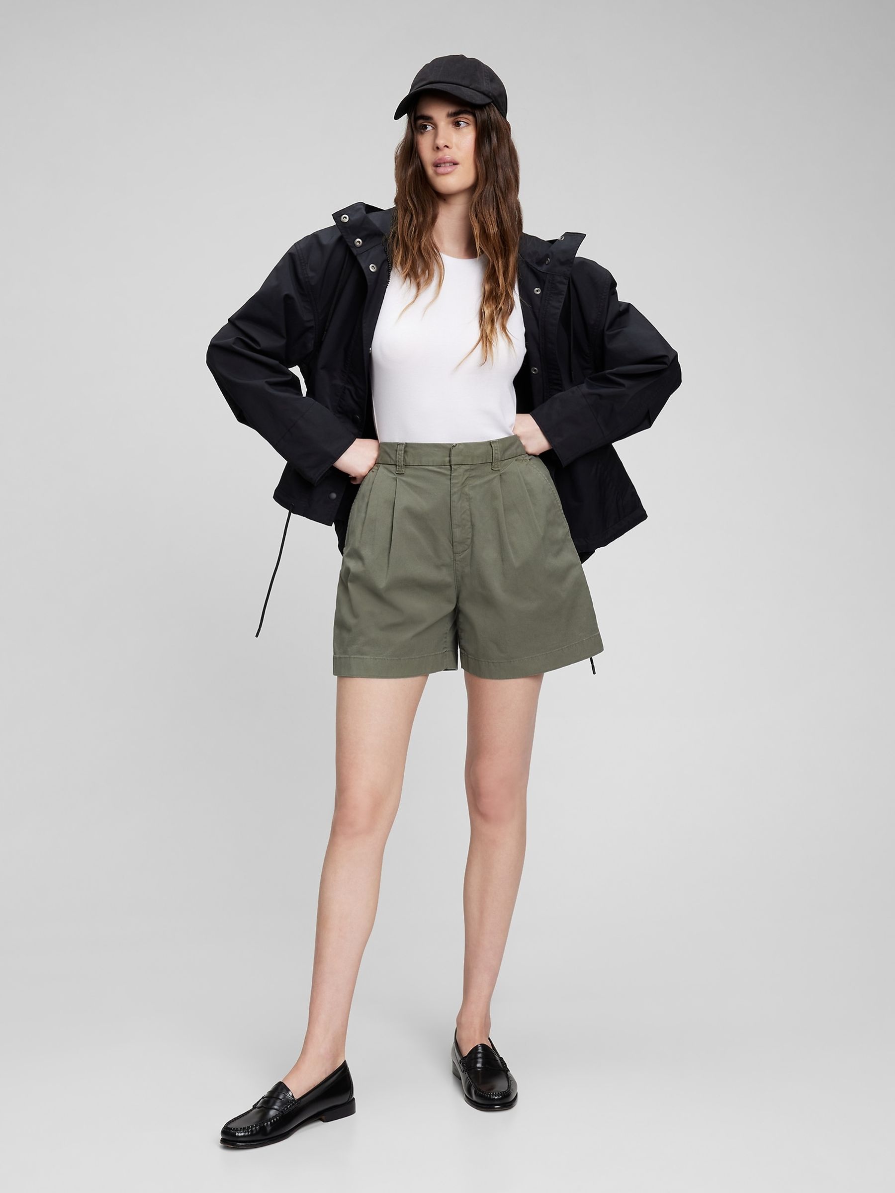 High Rise Pleated Shorts