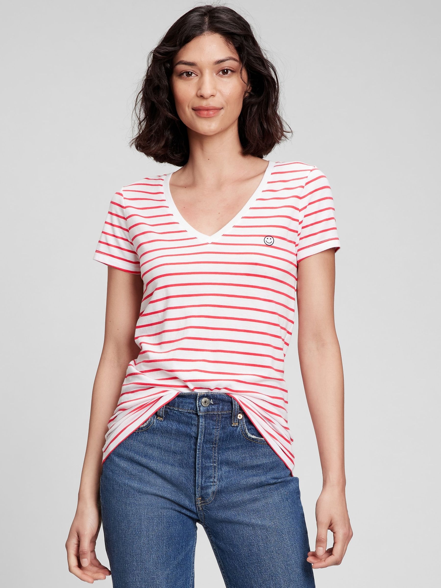 Printed v neck t shirts deals