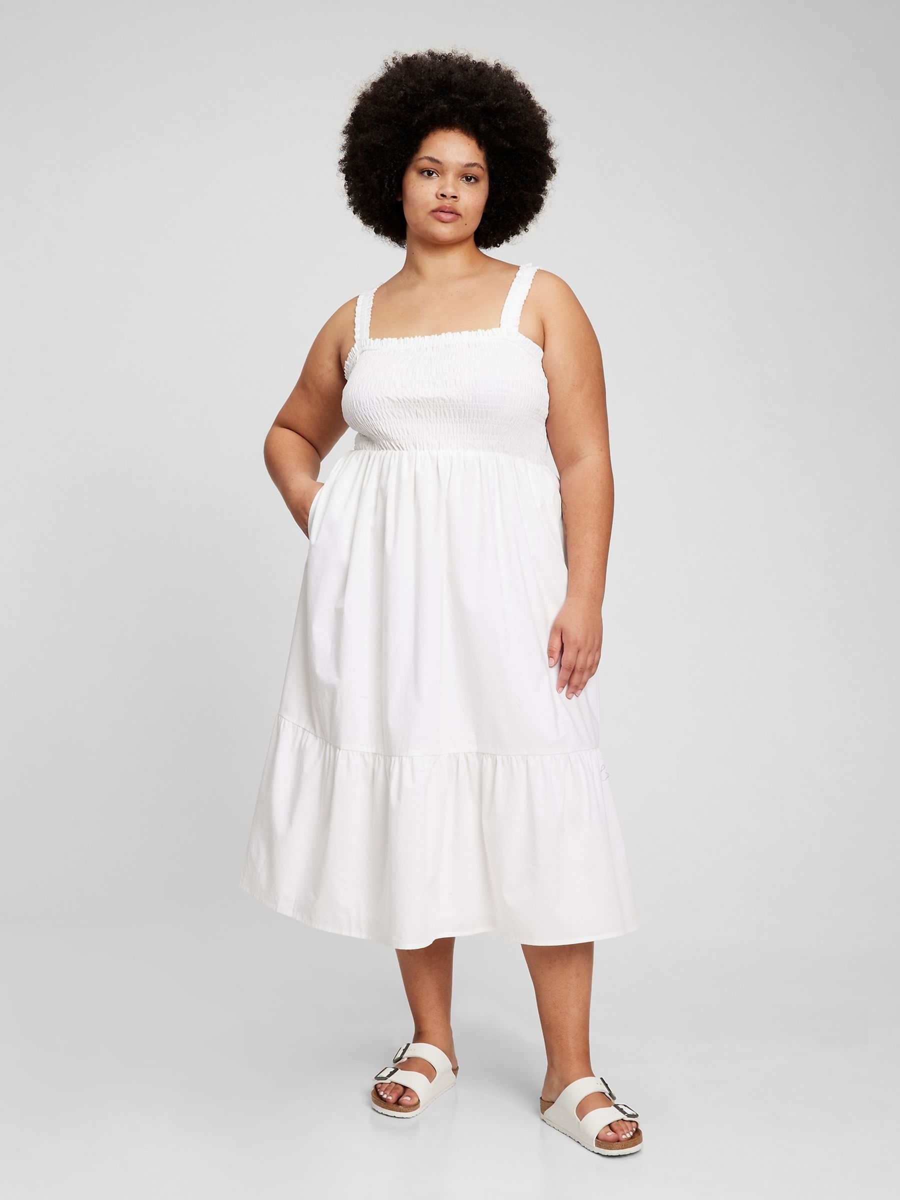 Plus size white tank dress cheap