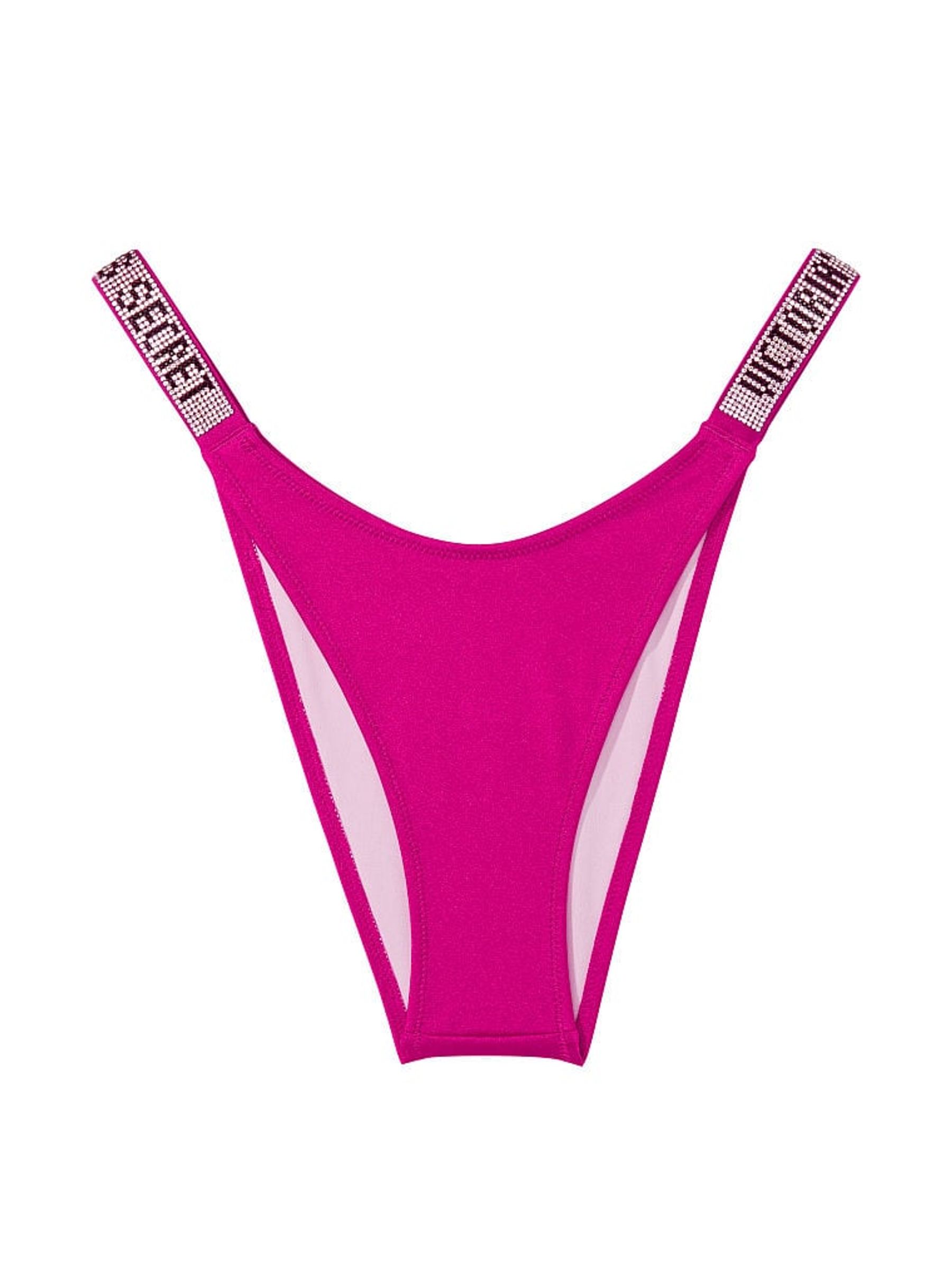 Buy Victoria s Secret Wicked Rose Pink Brazilian Shine Strap Swim Bikini Bottom from the Victoria s Secret UK online shop