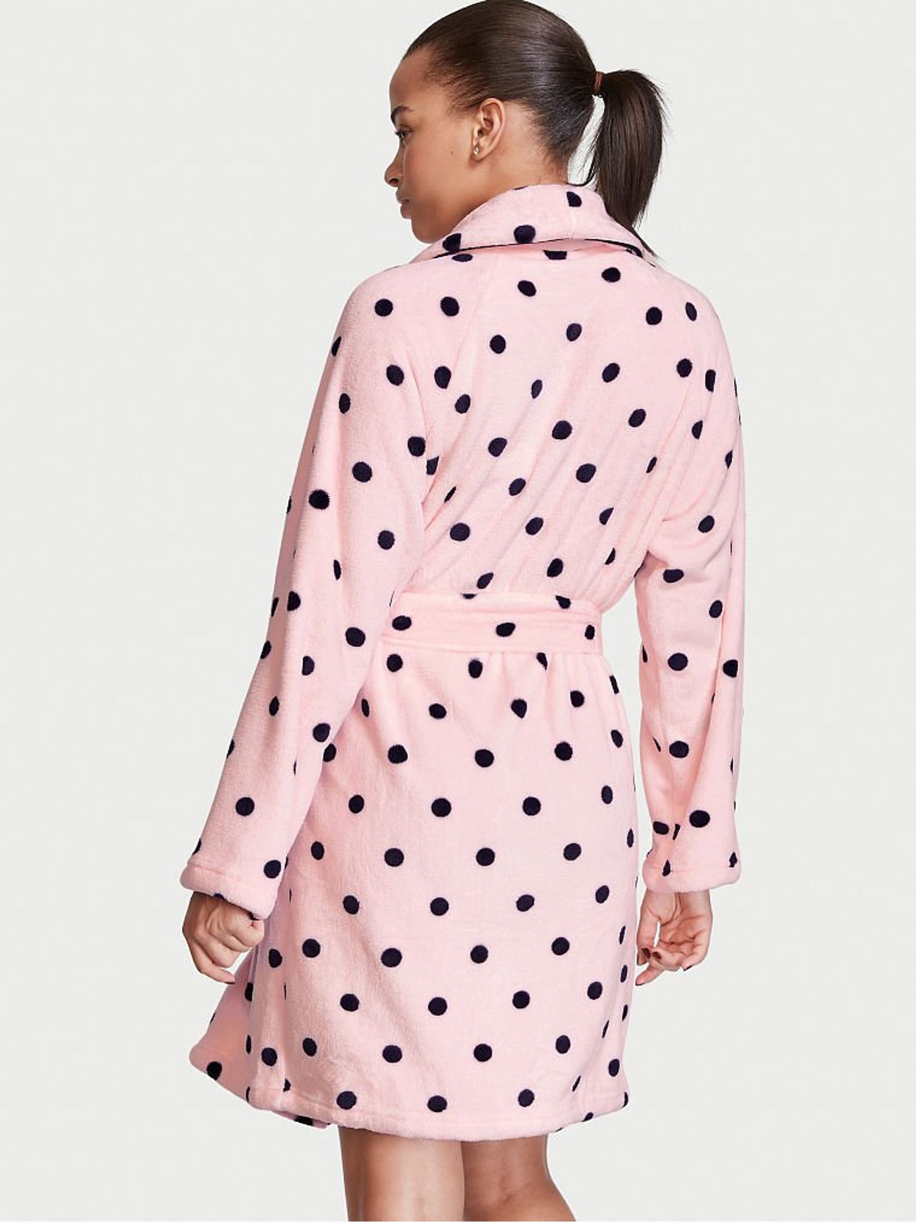 Angel Pink Sweet Dot Pink Cosy Short Dressing Gown