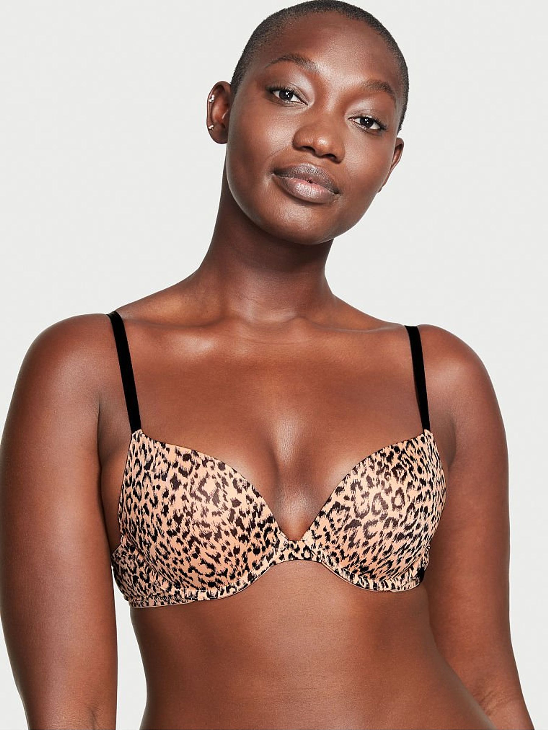 Brown Leopard Print Smooth Push Up T Shirt Bra Victoria s Secret UK